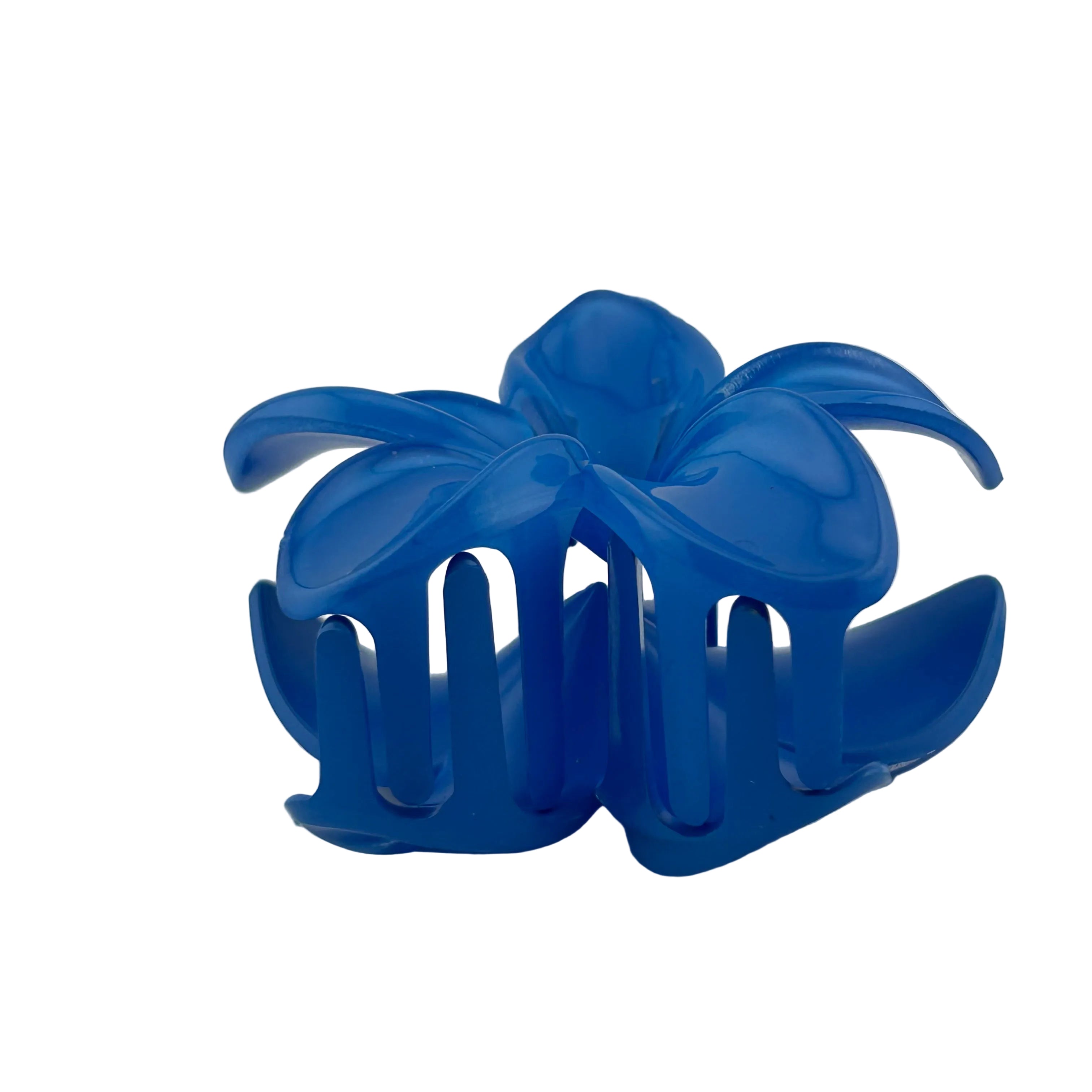 Plumeria Hair Clip - Large: Blue