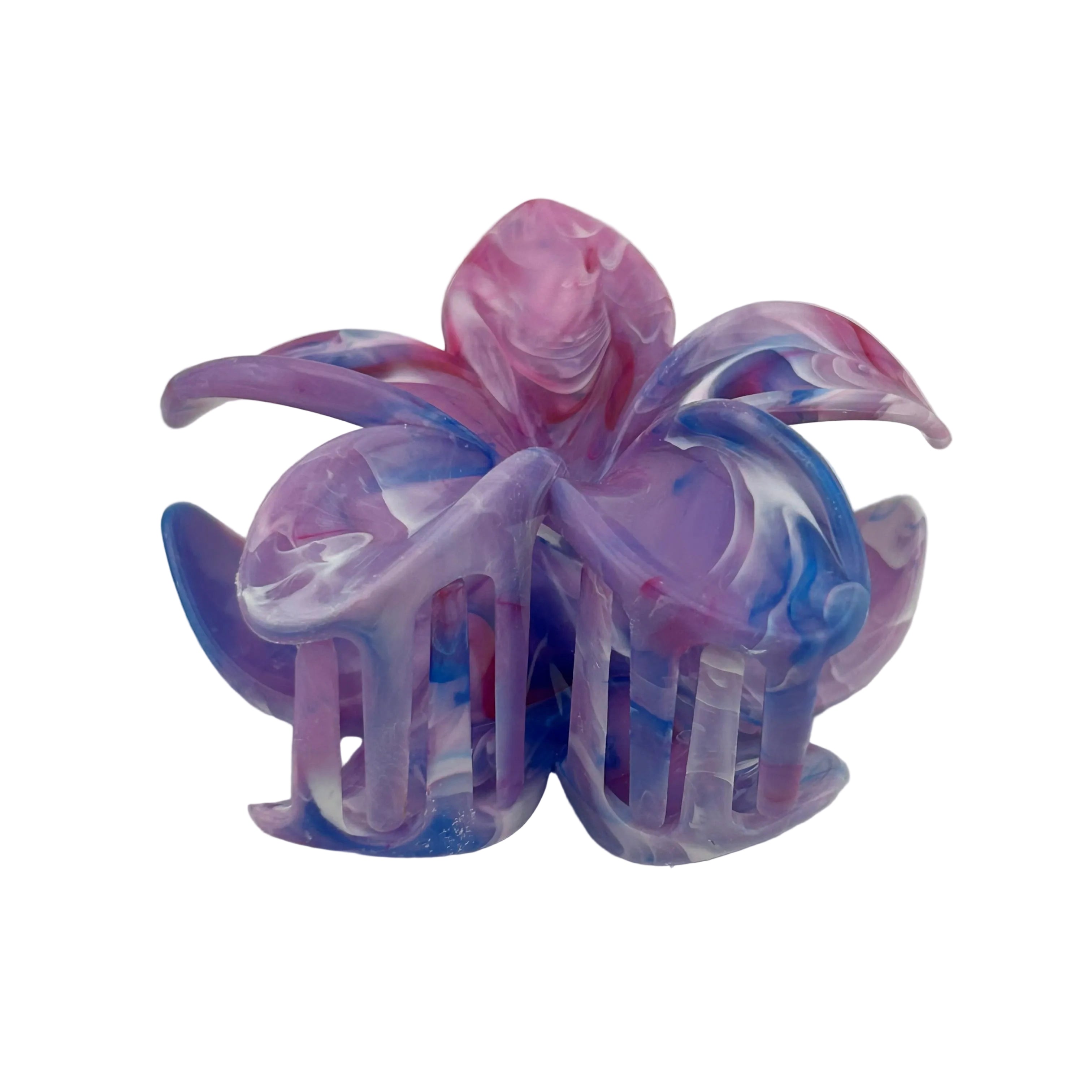Plumeria Hair Clip - Large: Marbled Purple