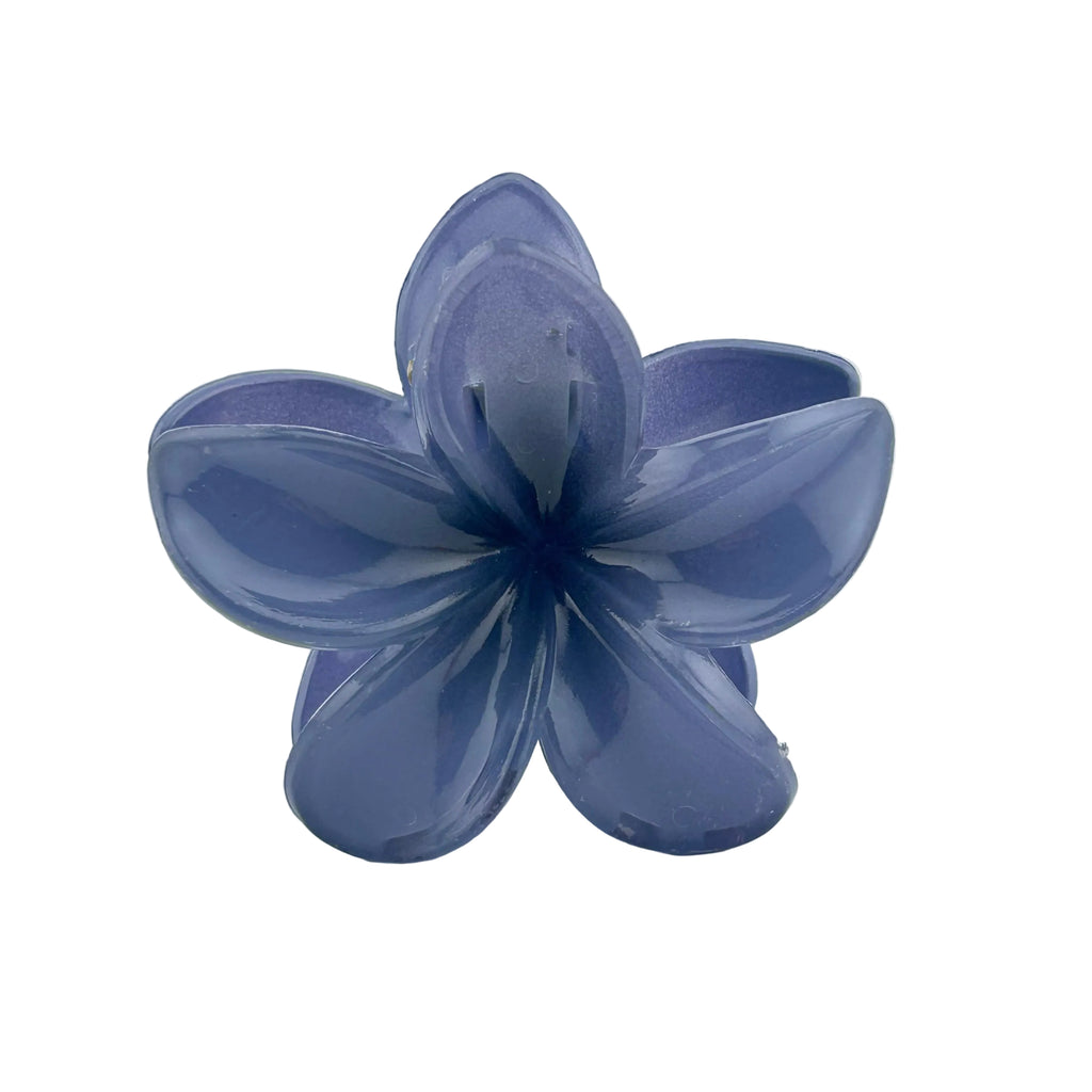 Plumeria Hair Clip - Large: Blue Slate