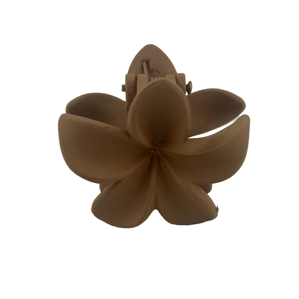 Plumeria Hair Clip - Small: Coffee