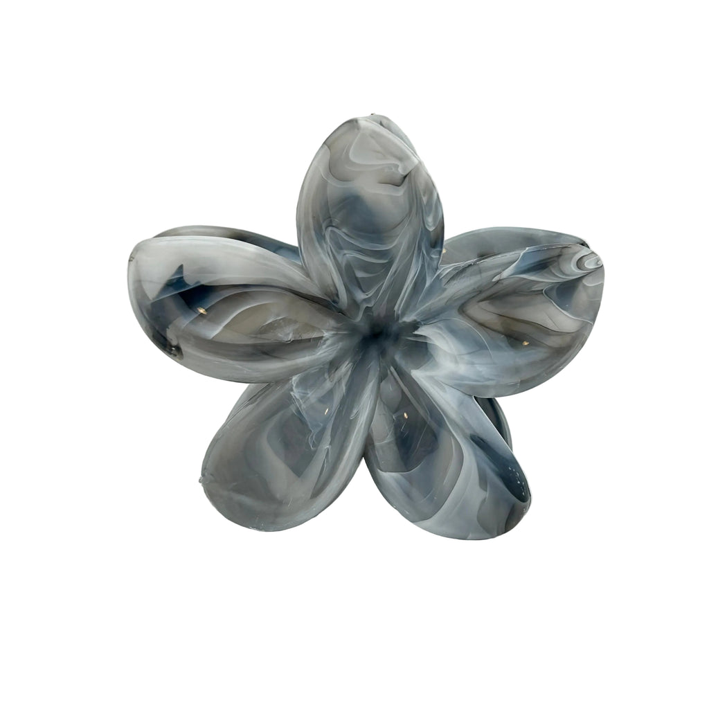 Plumeria Hair Clip - Large: Marbled Light Smoke