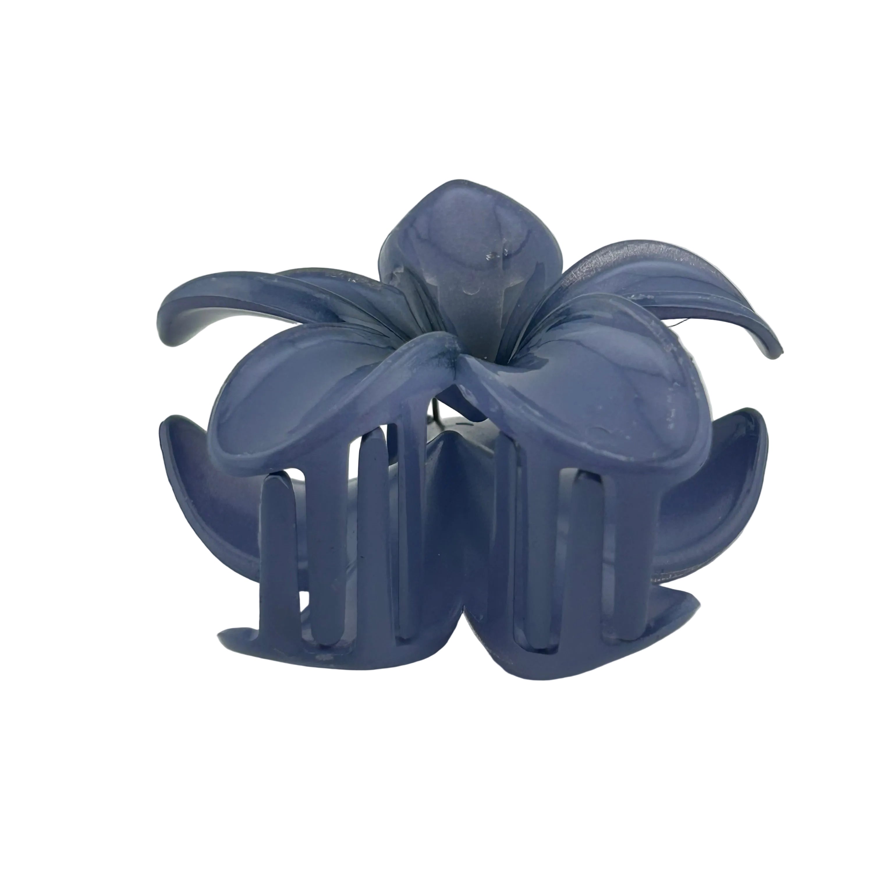 Plumeria Hair Clip - Large: Blue Slate