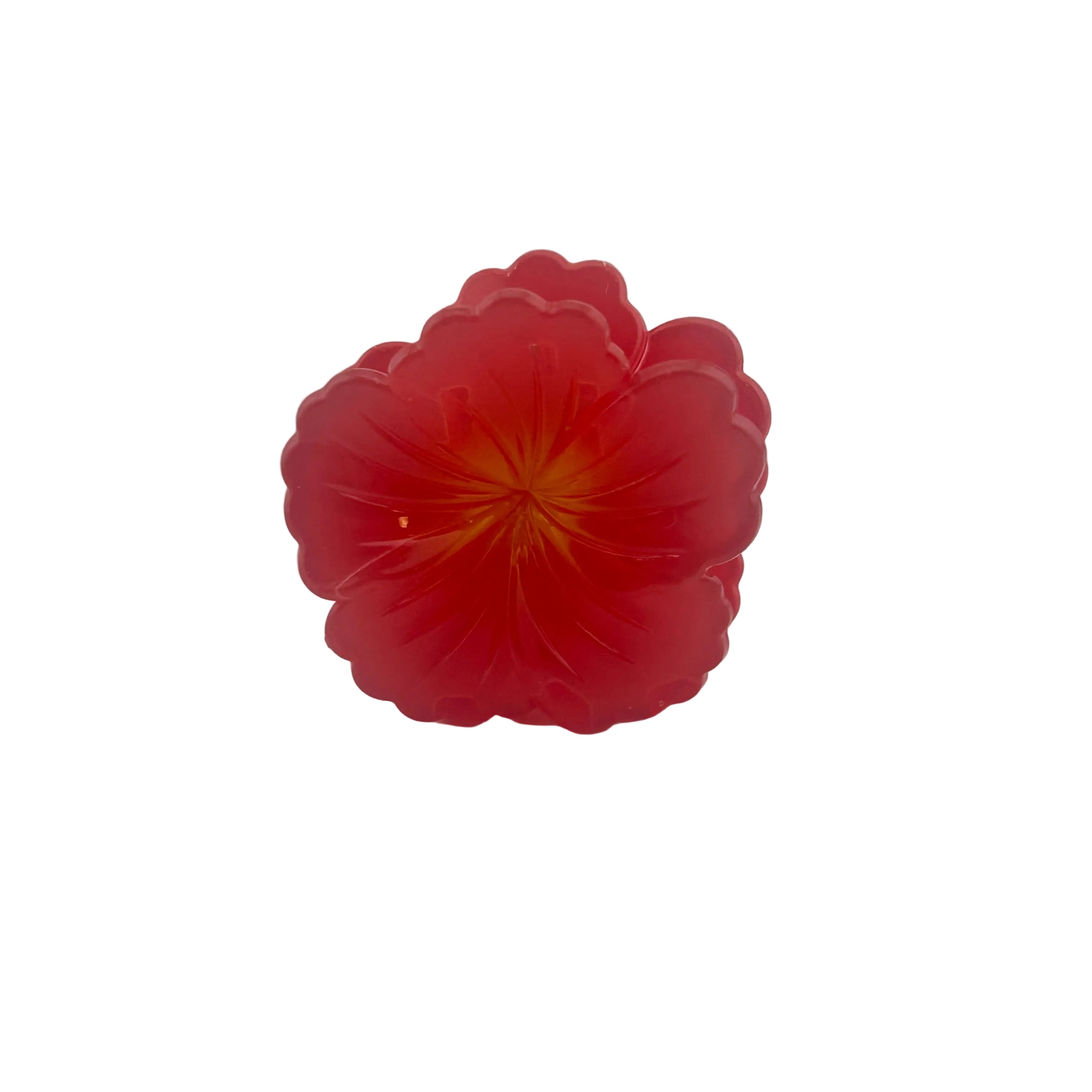 Hibiscus Hair Clip - Small: Red/Yellow