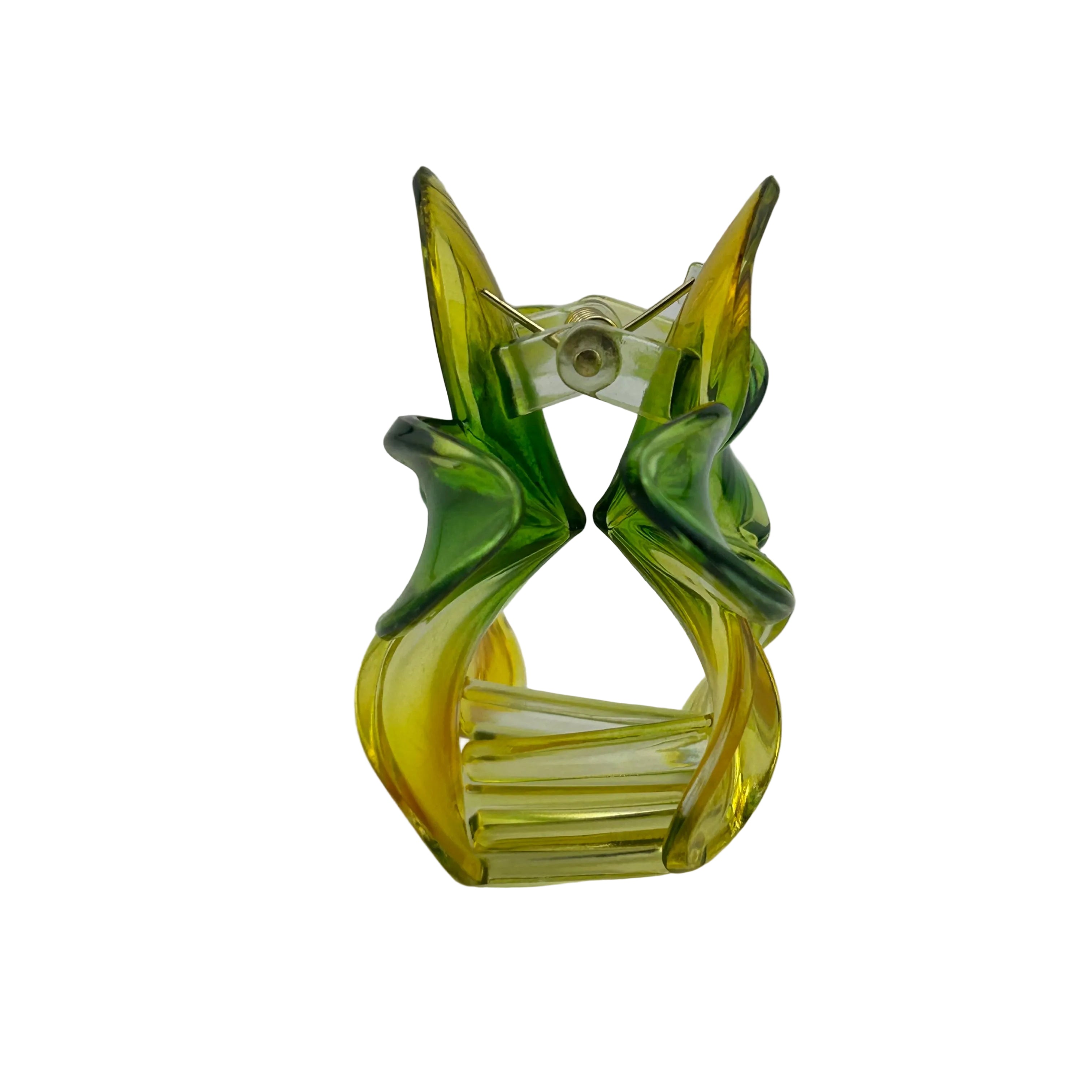 Plumeria Hair Clip - Large: Translucent Yellow/Green