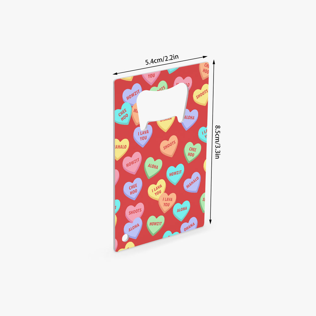 Talk Story Hearts Card Bottle Opener
