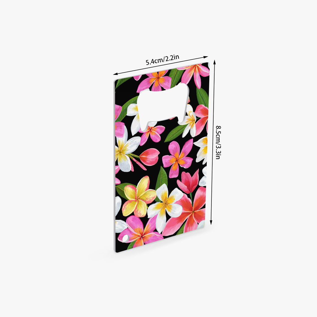Watercolor Plumerias Card Bottle Opener