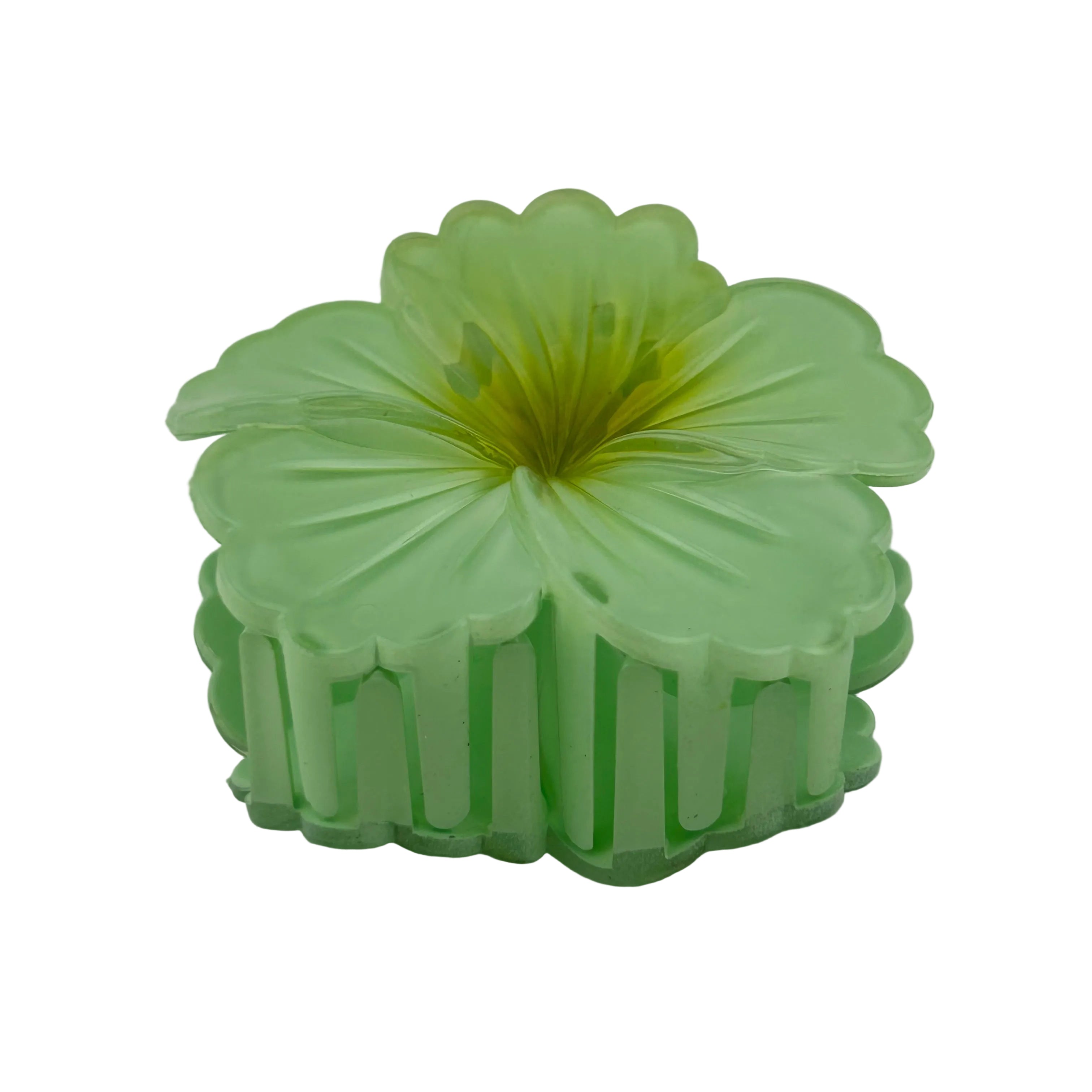 Hibiscus Hair Clip - Large: Light Green/Green