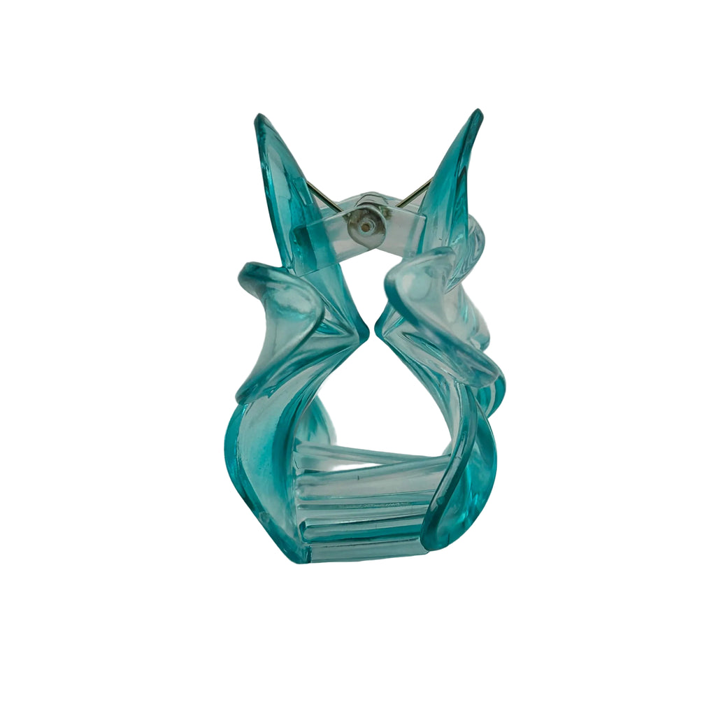 Plumeria Hair Clip - Large: Translucent Blue/Clear