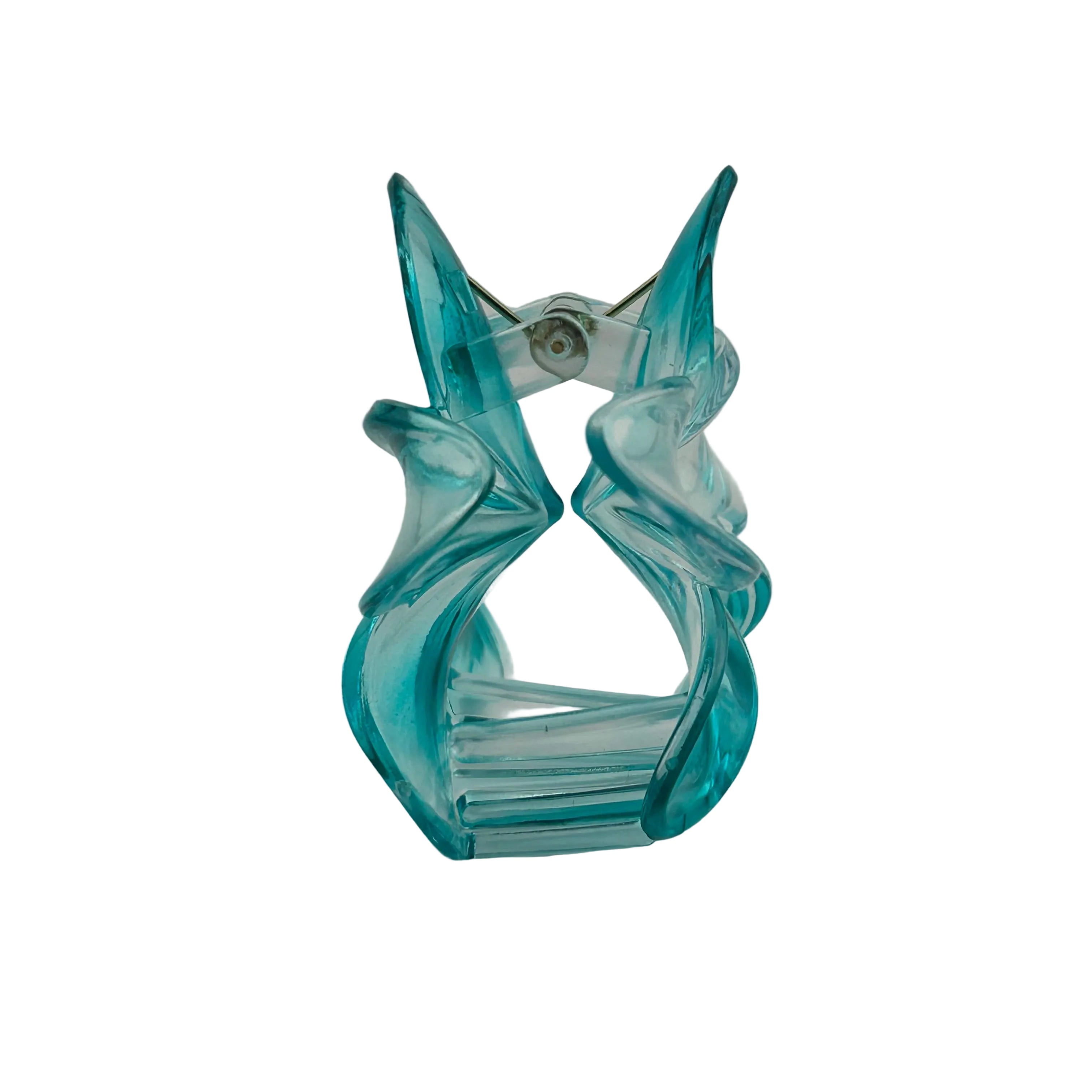 Plumeria Hair Clip - Large: Translucent Blue/Clear