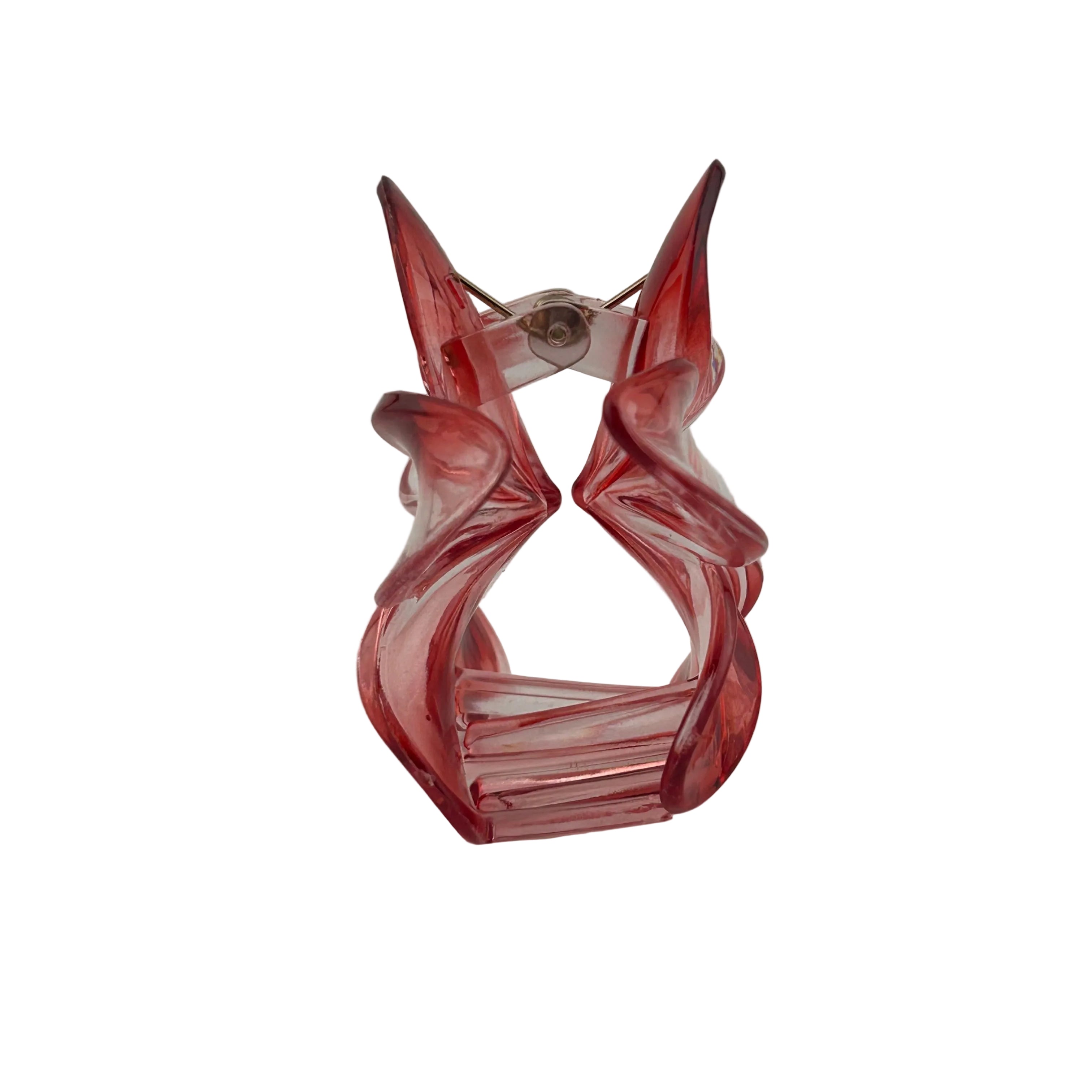 Plumeria Hair Clip - Large: Translucent Red/Clear