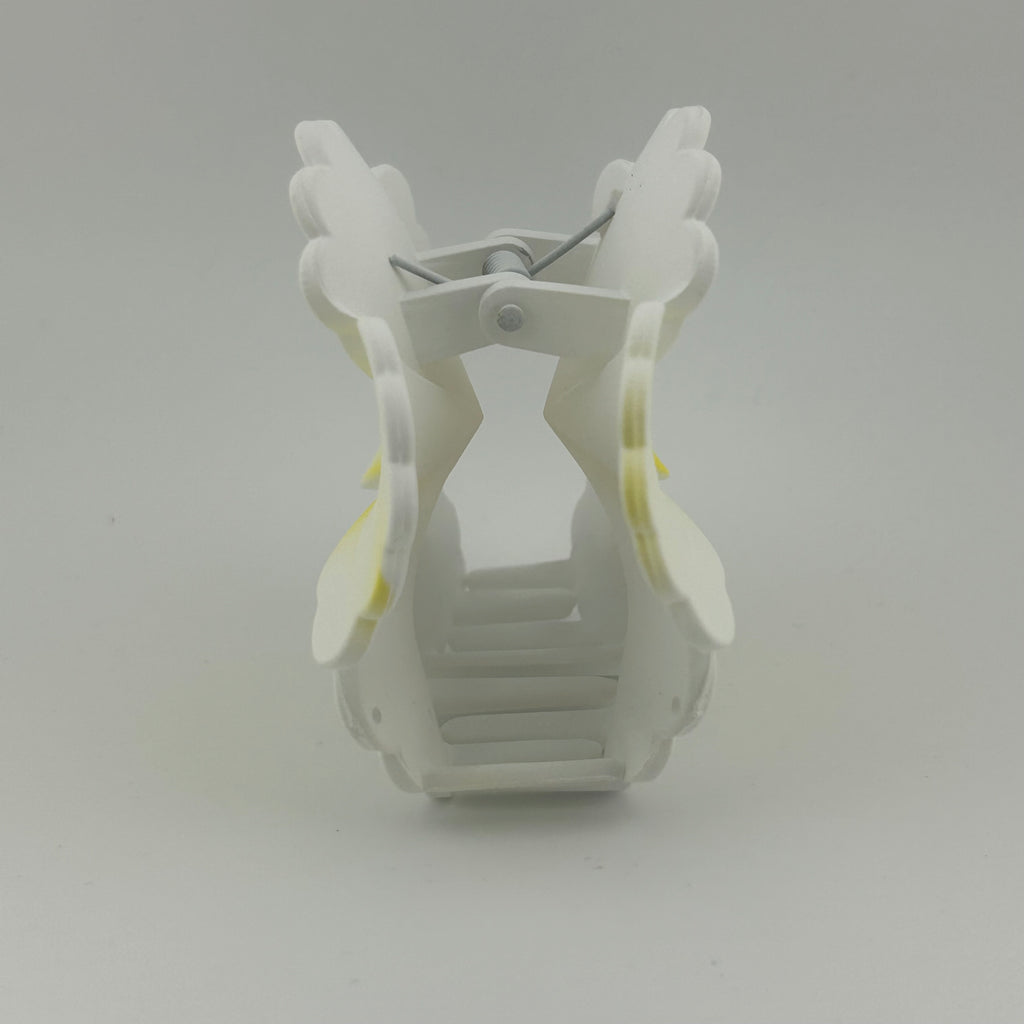 Hibiscus Hair Clip - Large: White/Yellow