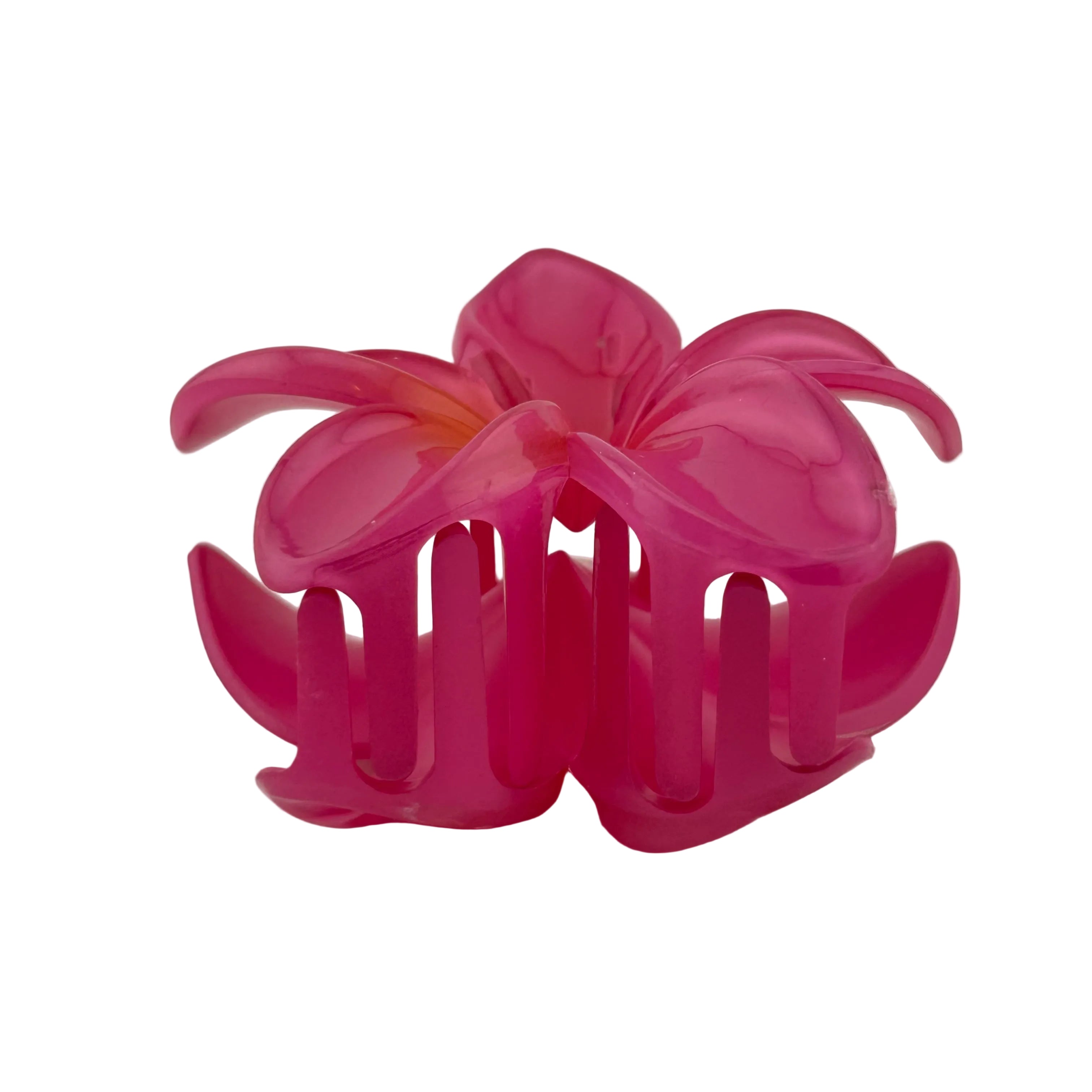 Plumeria Hair Clip - Large: Pink/Orange