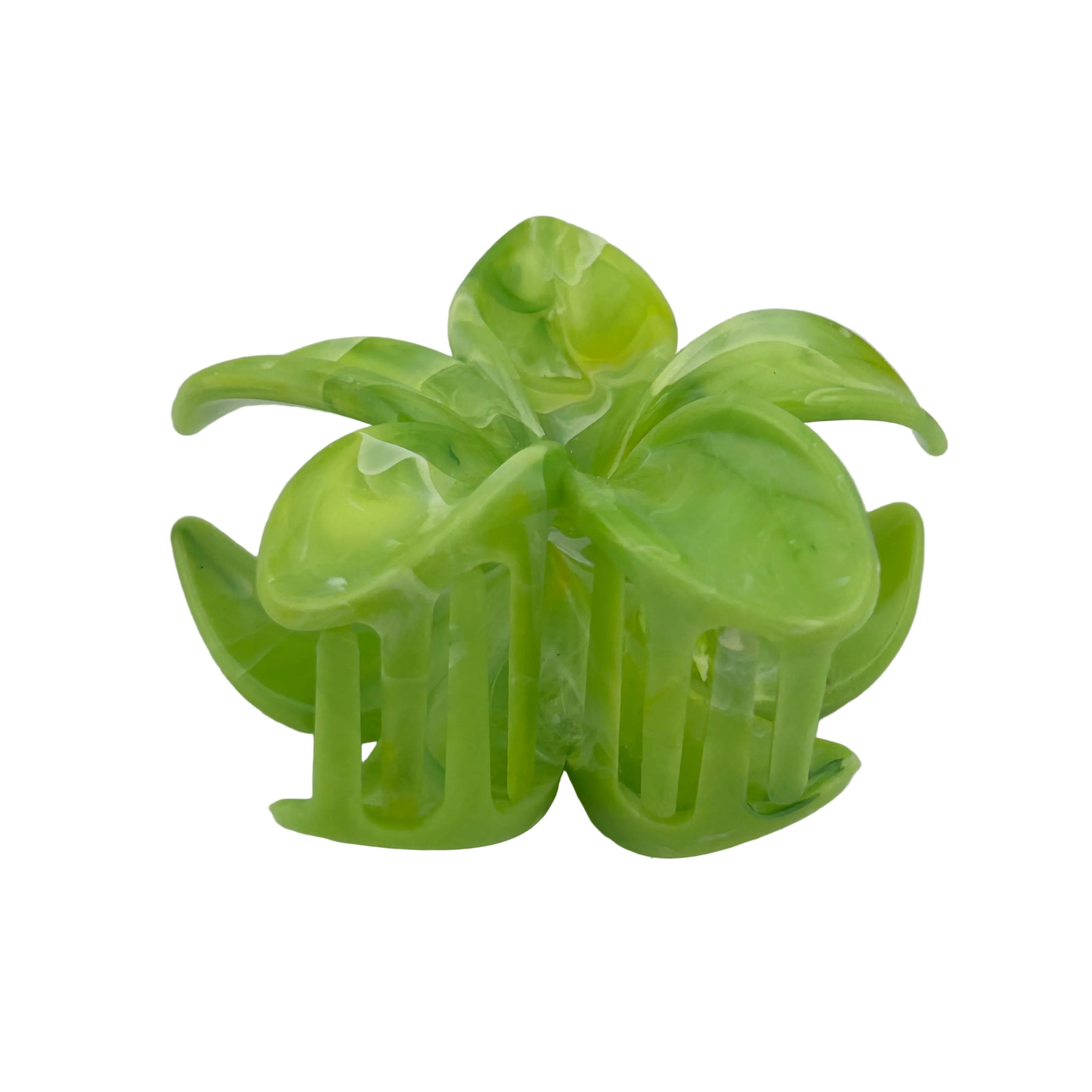 Plumeria Hair Clip - Large: Marbled Green