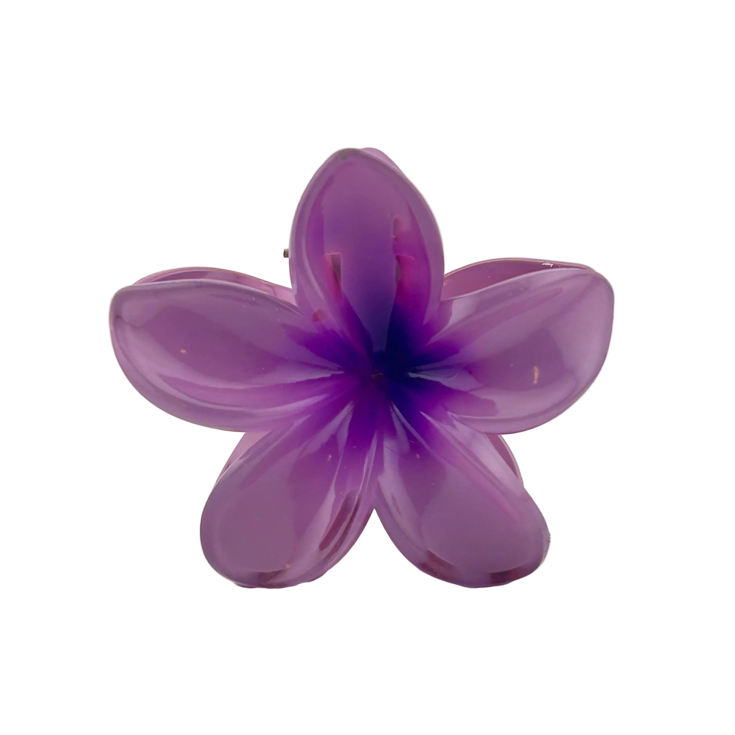 Plumeria Hair Clip - Large: Purple