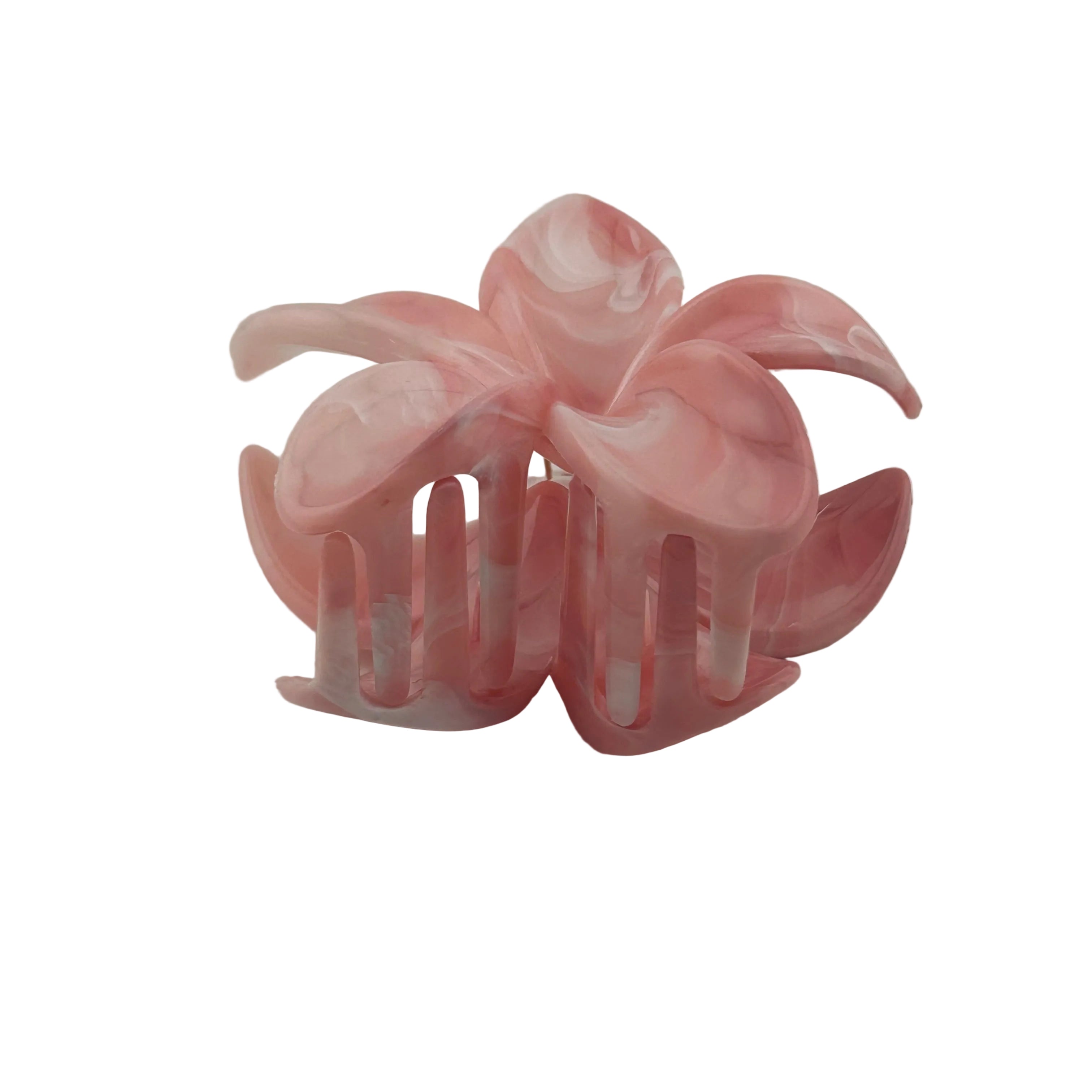 Plumeria Hair Clip - Large: Marbled Pink