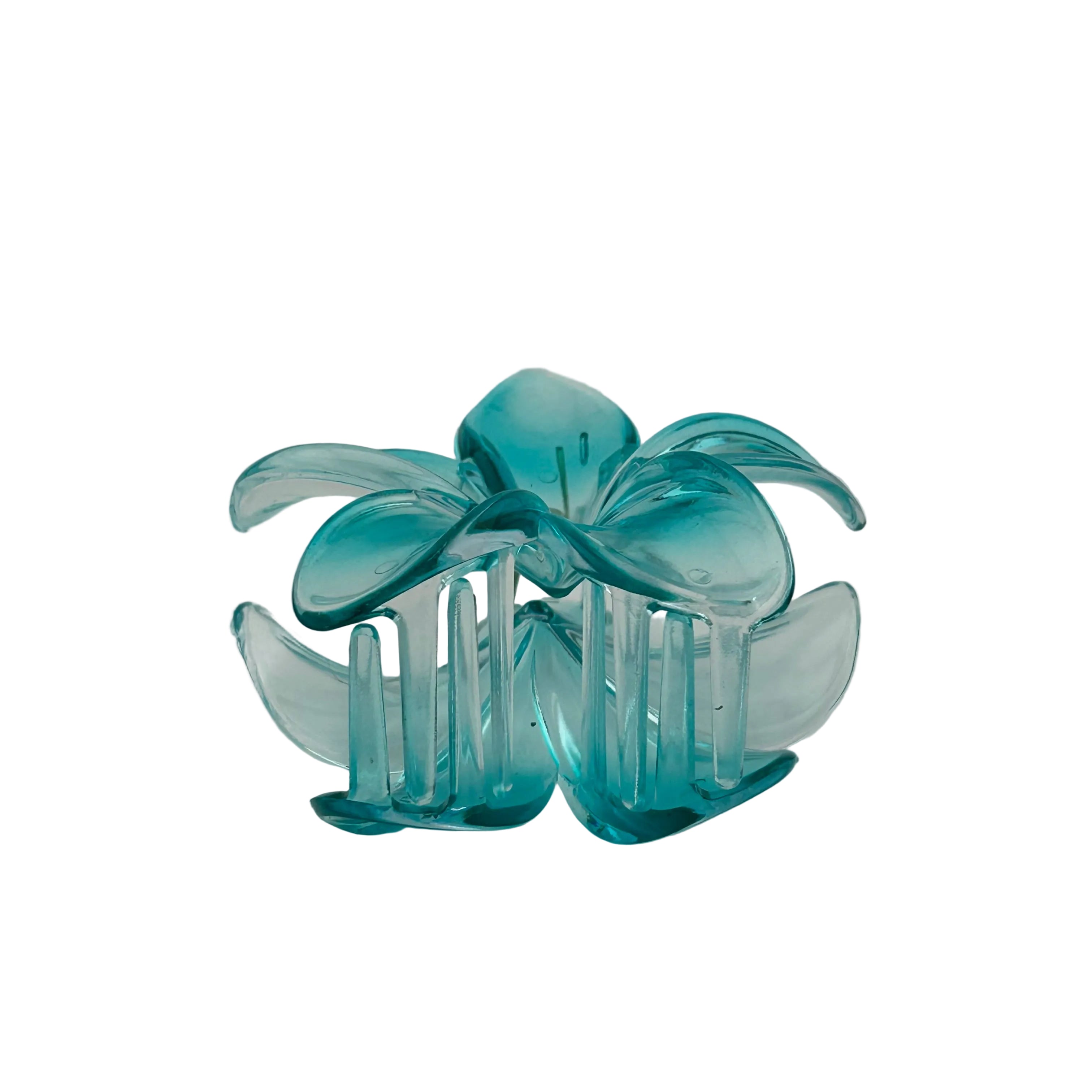 Plumeria Hair Clip - Large: Translucent Blue/Clear