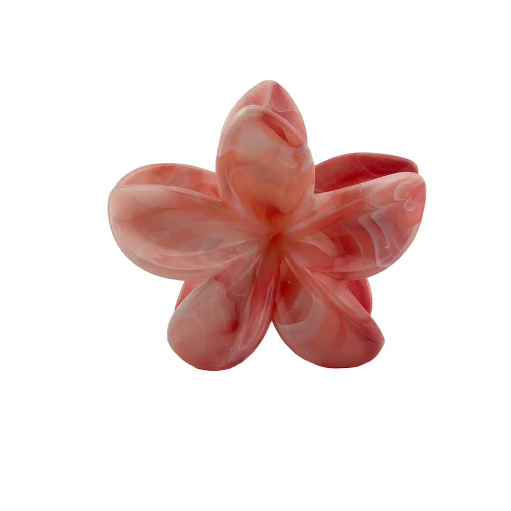Plumeria Hair Clip - Large: Marbled Pink