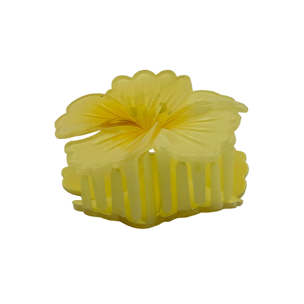Hibiscus Hair Clip - Large: Butter Yellow