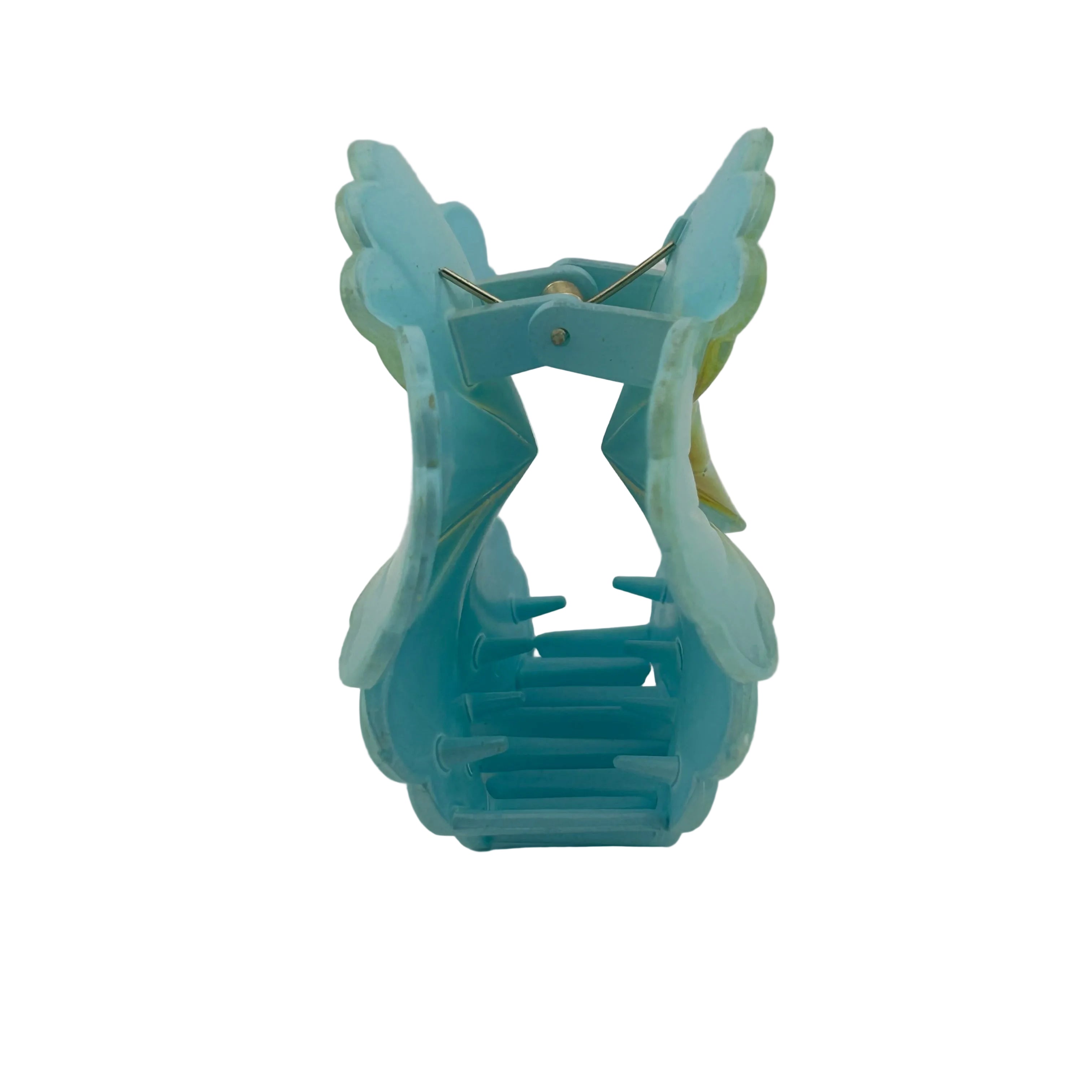 Hibiscus Hair Clip - Large: Light Blue/Gold #2