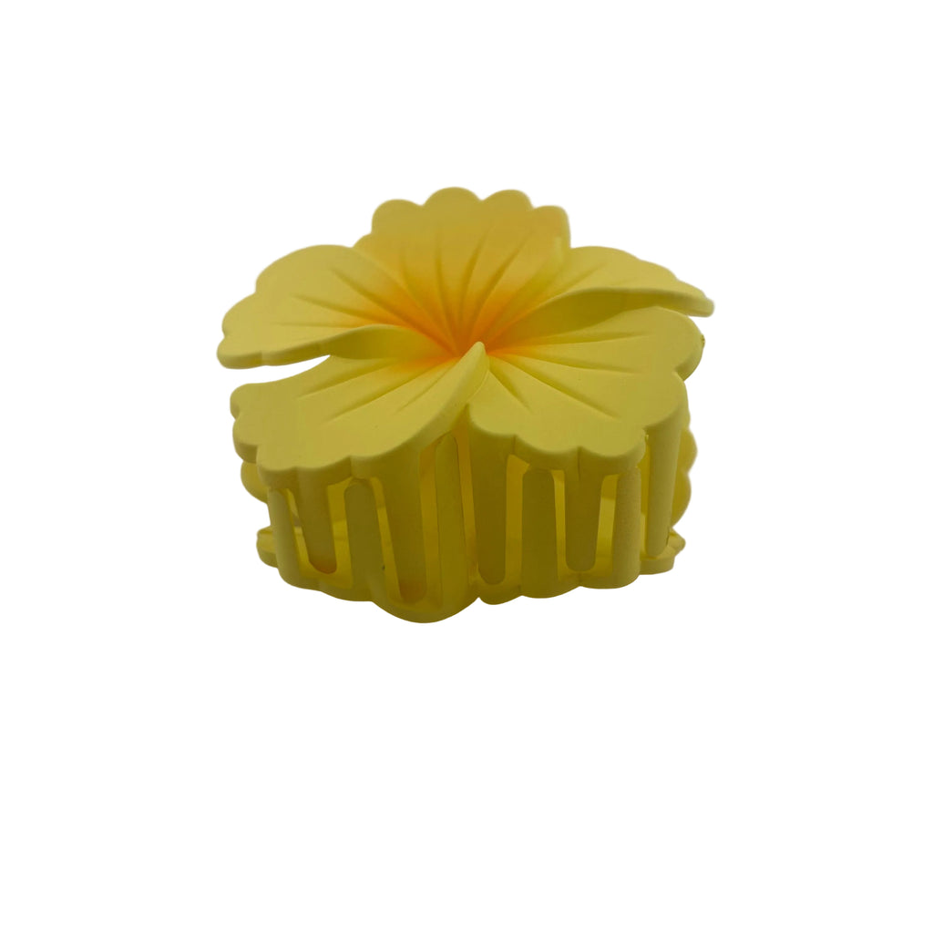 Hibiscus Hair Clip - Large: Yellow/Orange