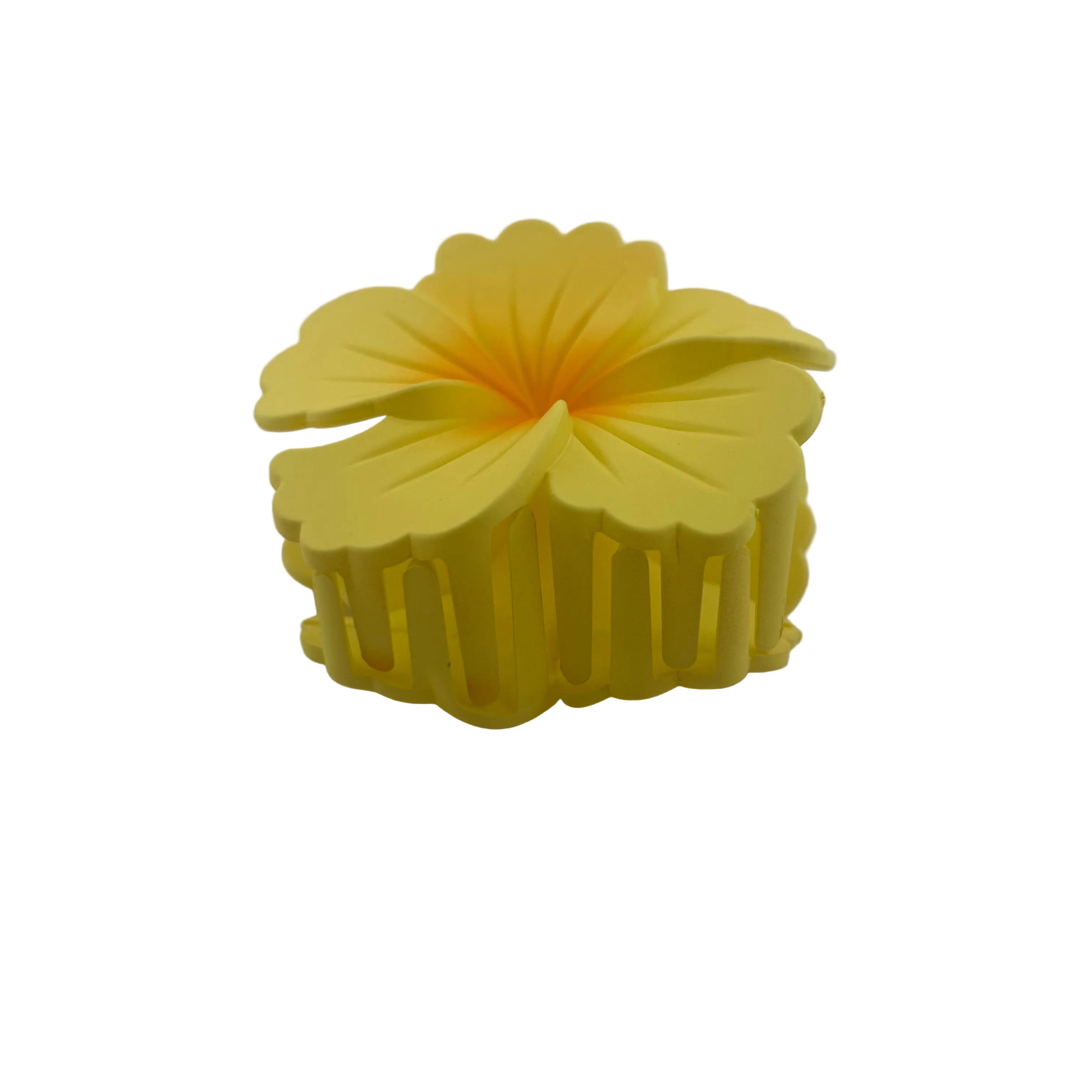 Hibiscus Hair Clip - Large: Yellow/Orange