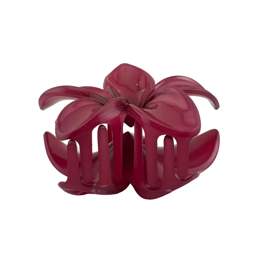 Plumeria Hair Clip - Large: Maroon