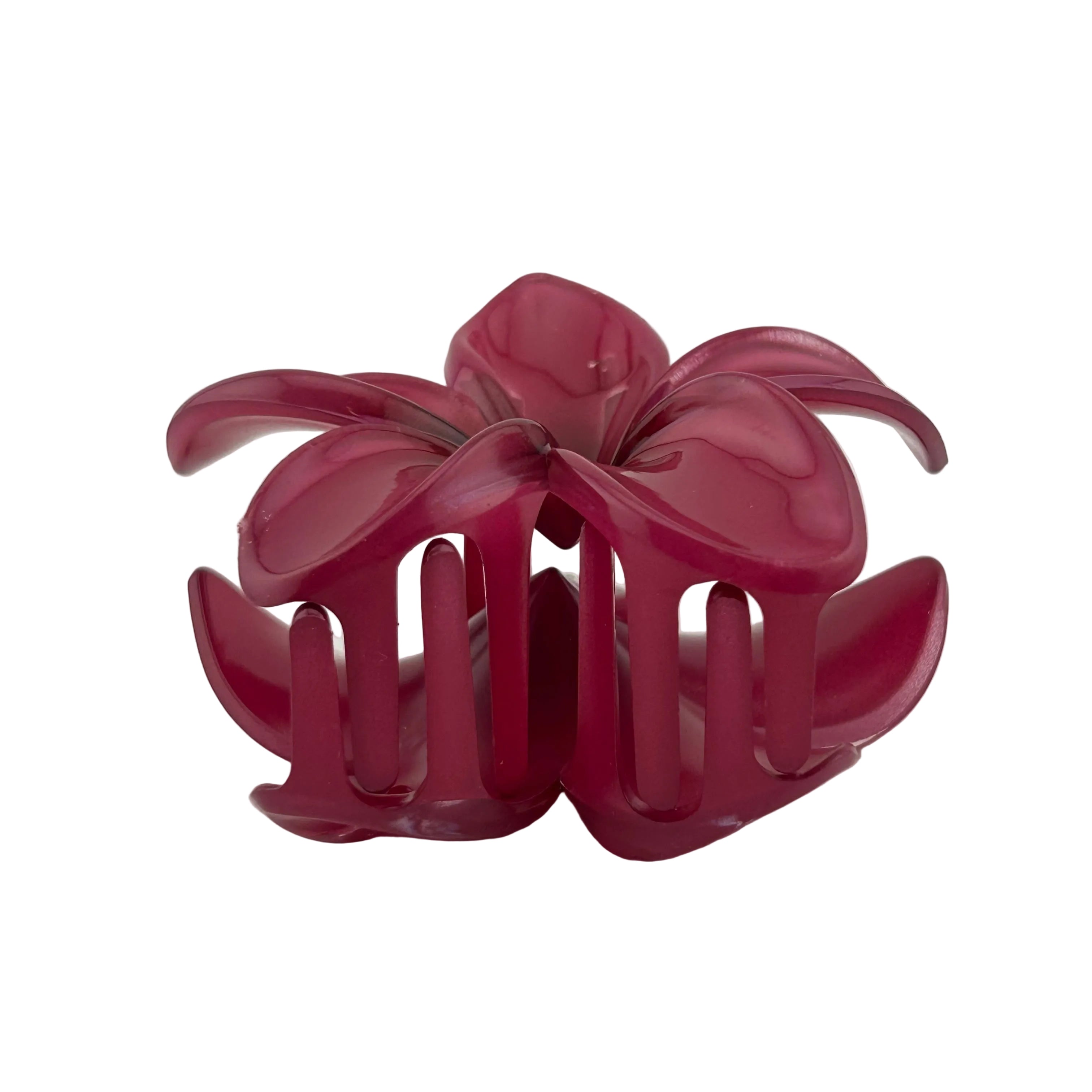Plumeria Hair Clip - Large: Maroon