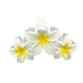 Plumeria Trio Hair Clip - Large: White/Yellow