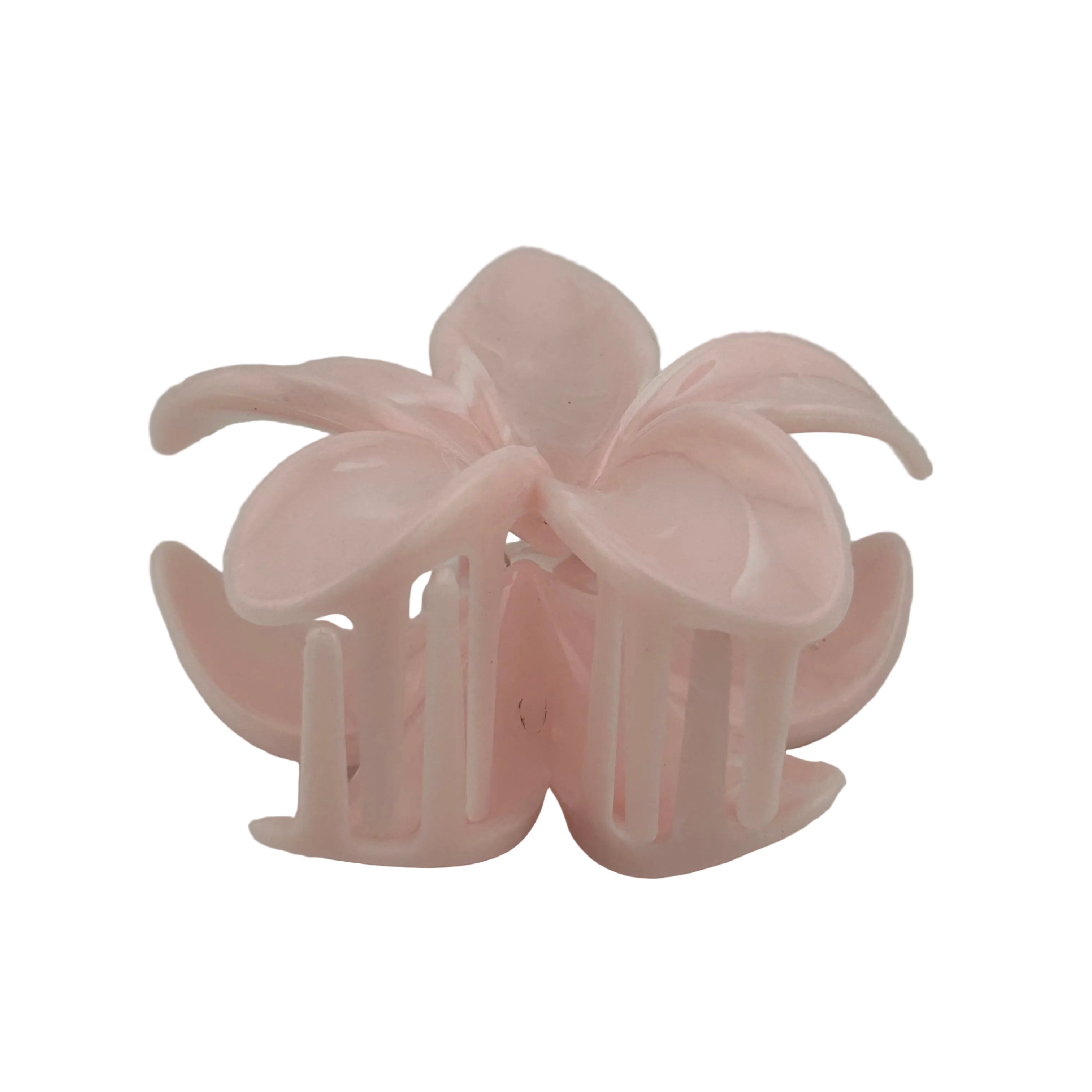 Plumeria Hair Clip - Large: Marbled Light Pink