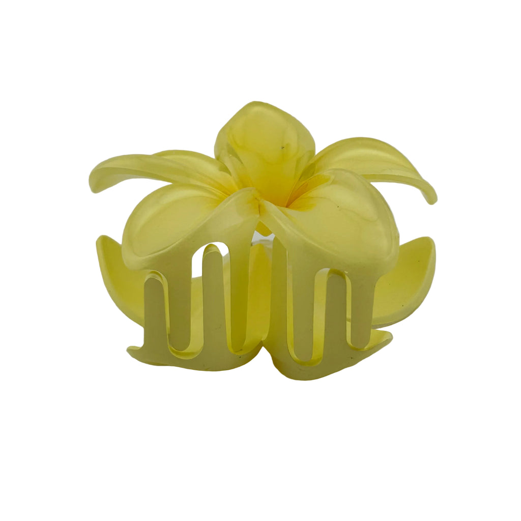 Plumeria Hair Clip - Large: Light Yellow