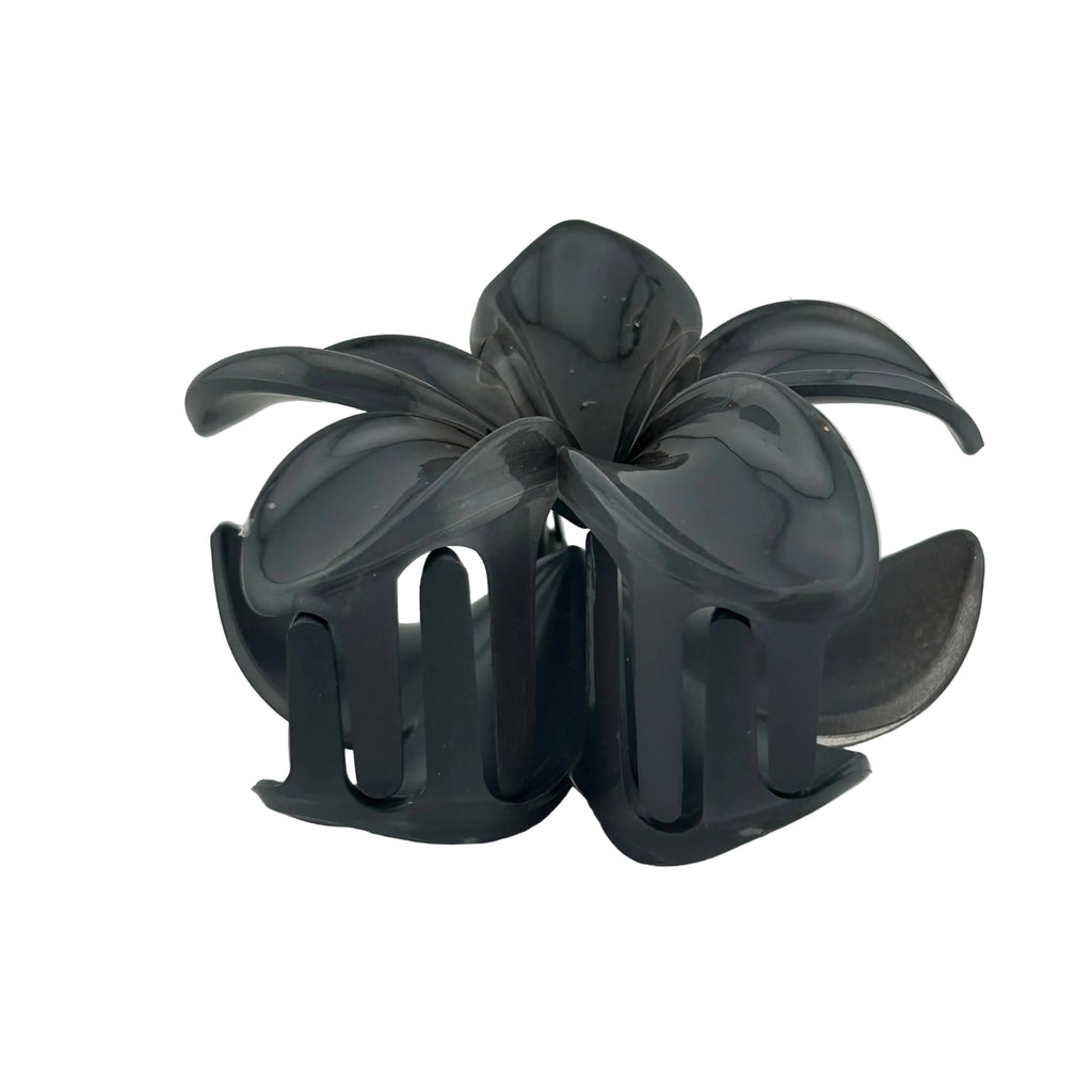 Plumeria Hair Clip - Large: Dark Grey