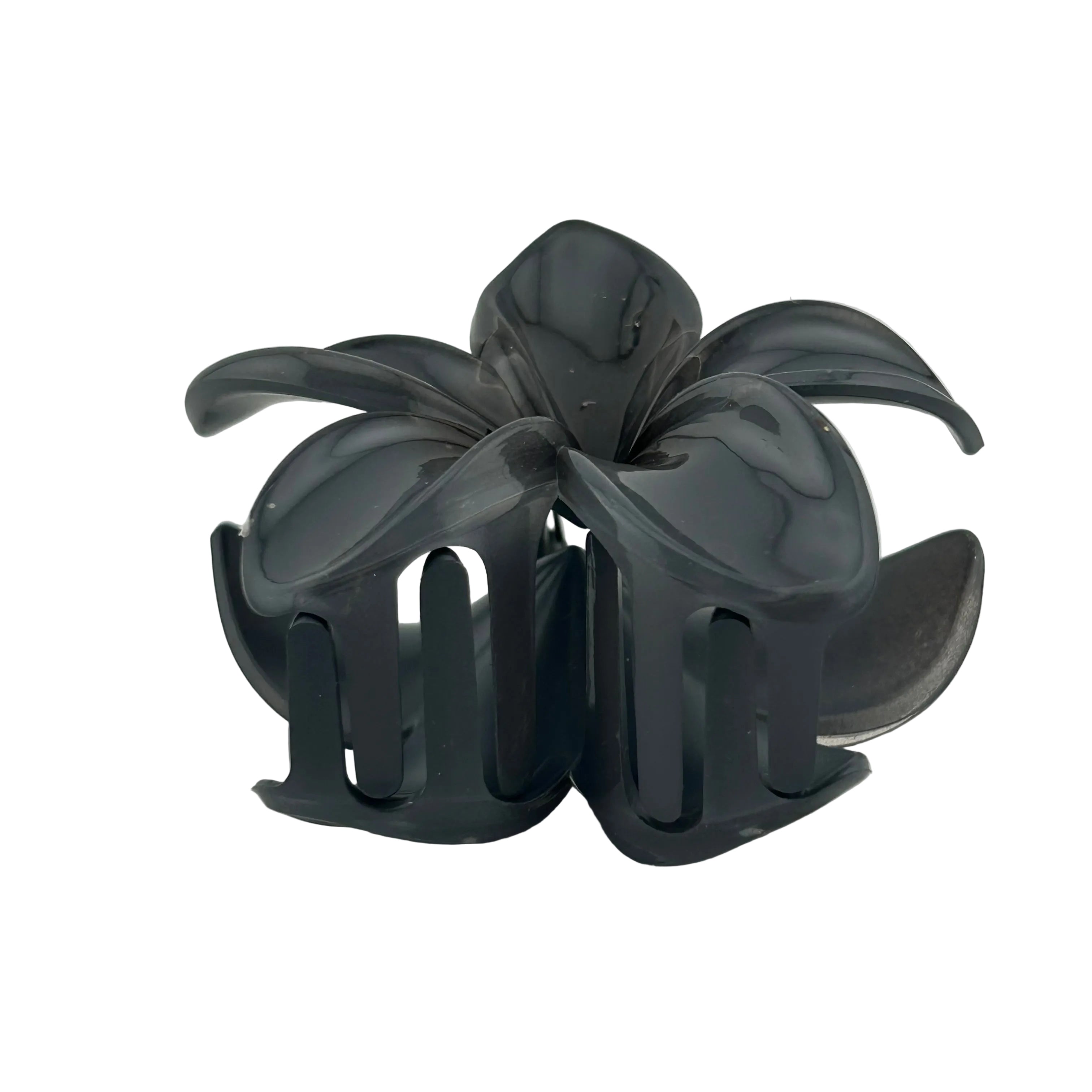 Plumeria Hair Clip - Large: Dark Grey