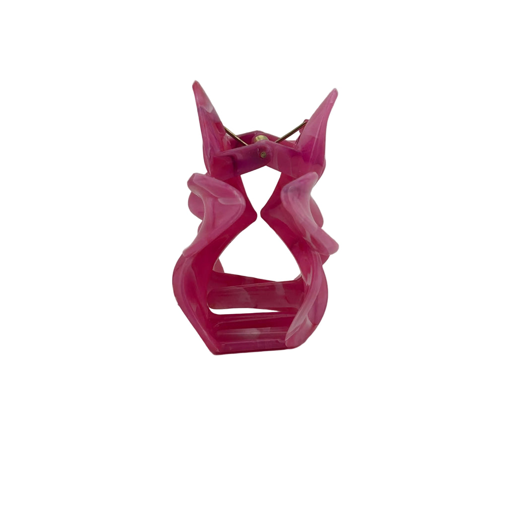 Plumeria Hair Clip - Large: Marbled Dark Pink