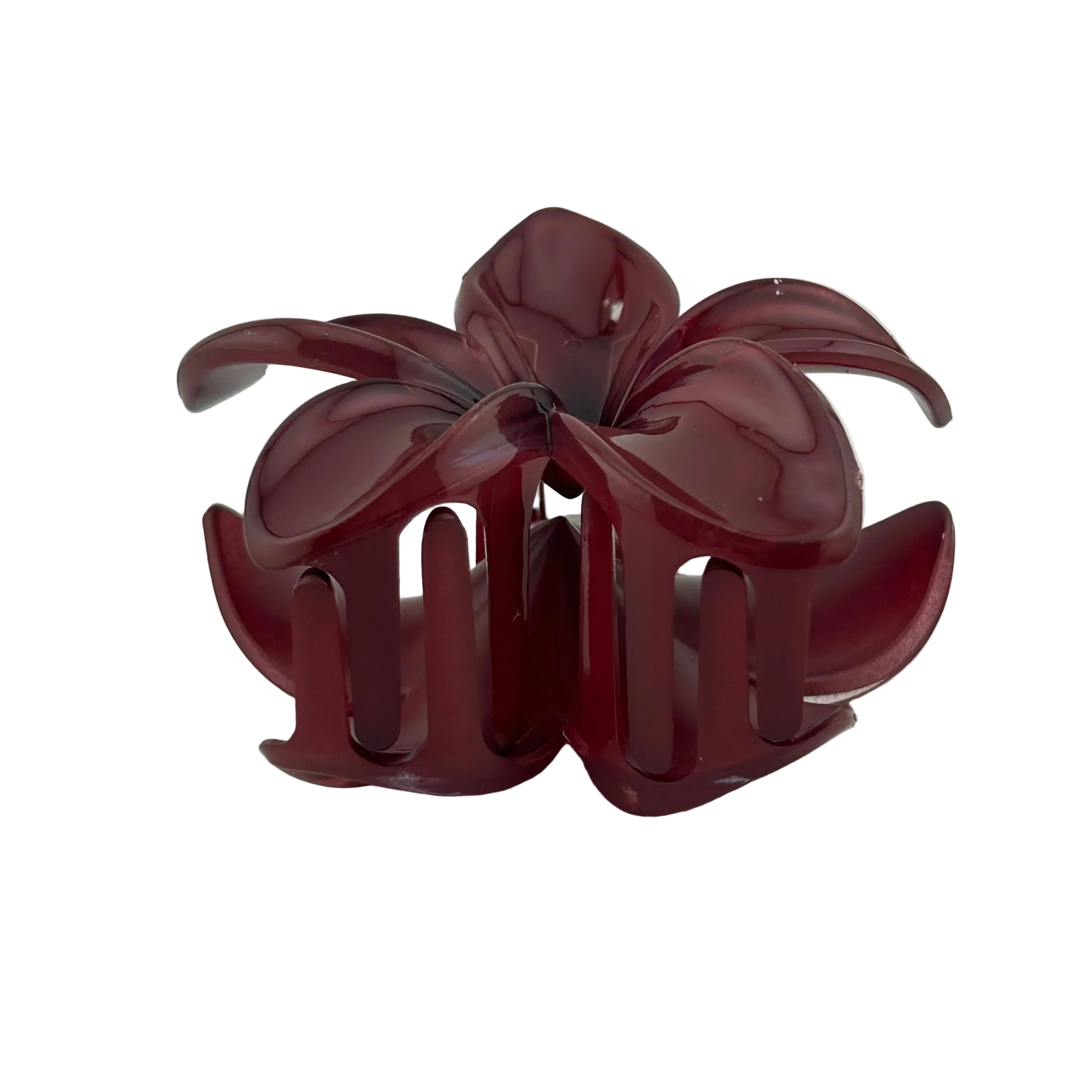 Plumeria Hair Clip - Large: Dark Maroon