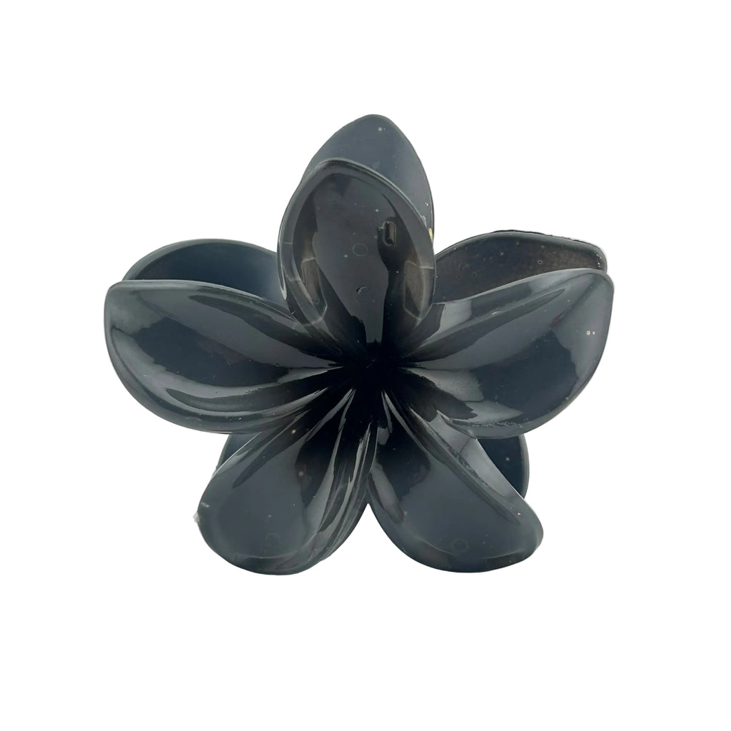 Plumeria Hair Clip - Large: Dark Grey