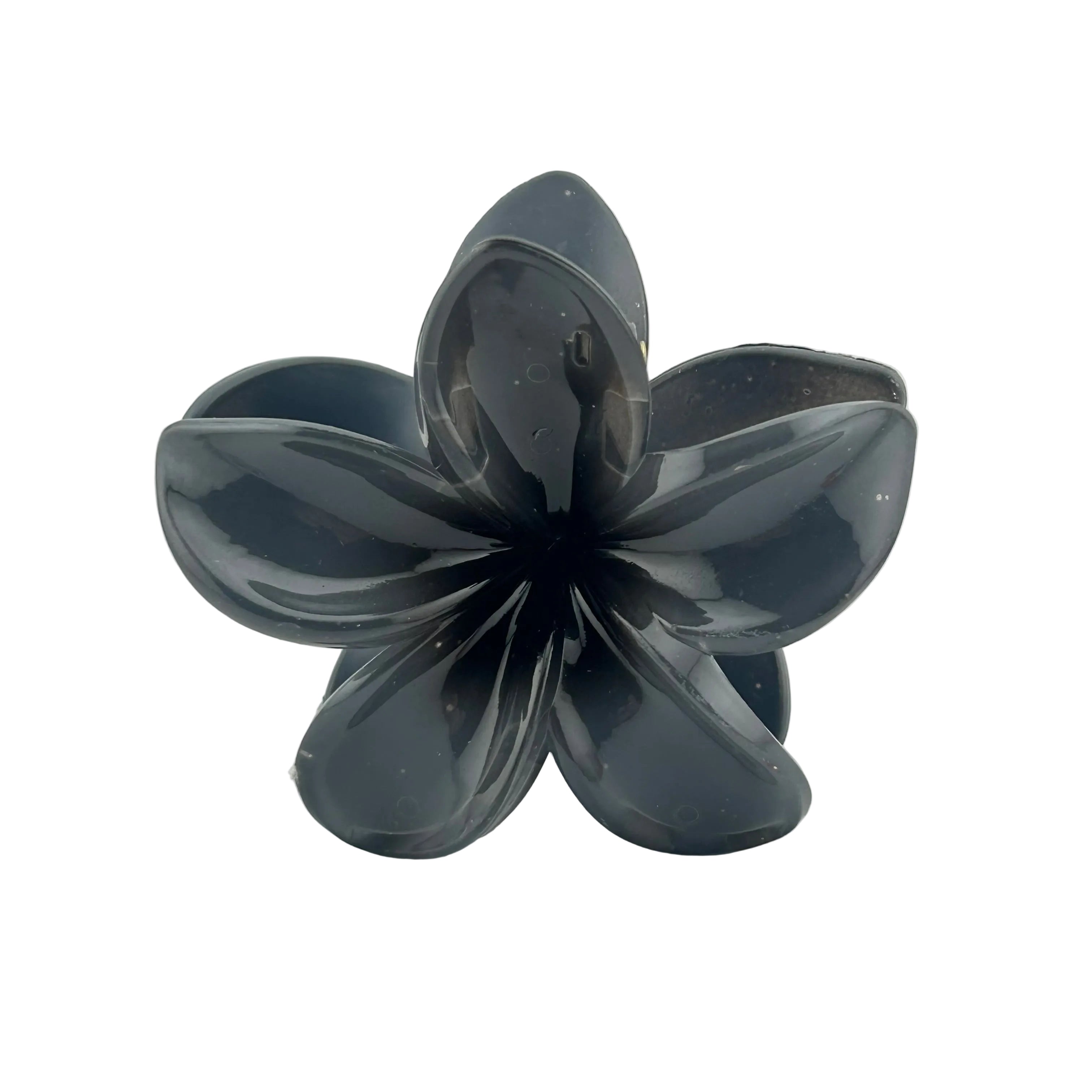 Plumeria Hair Clip - Large: Dark Grey