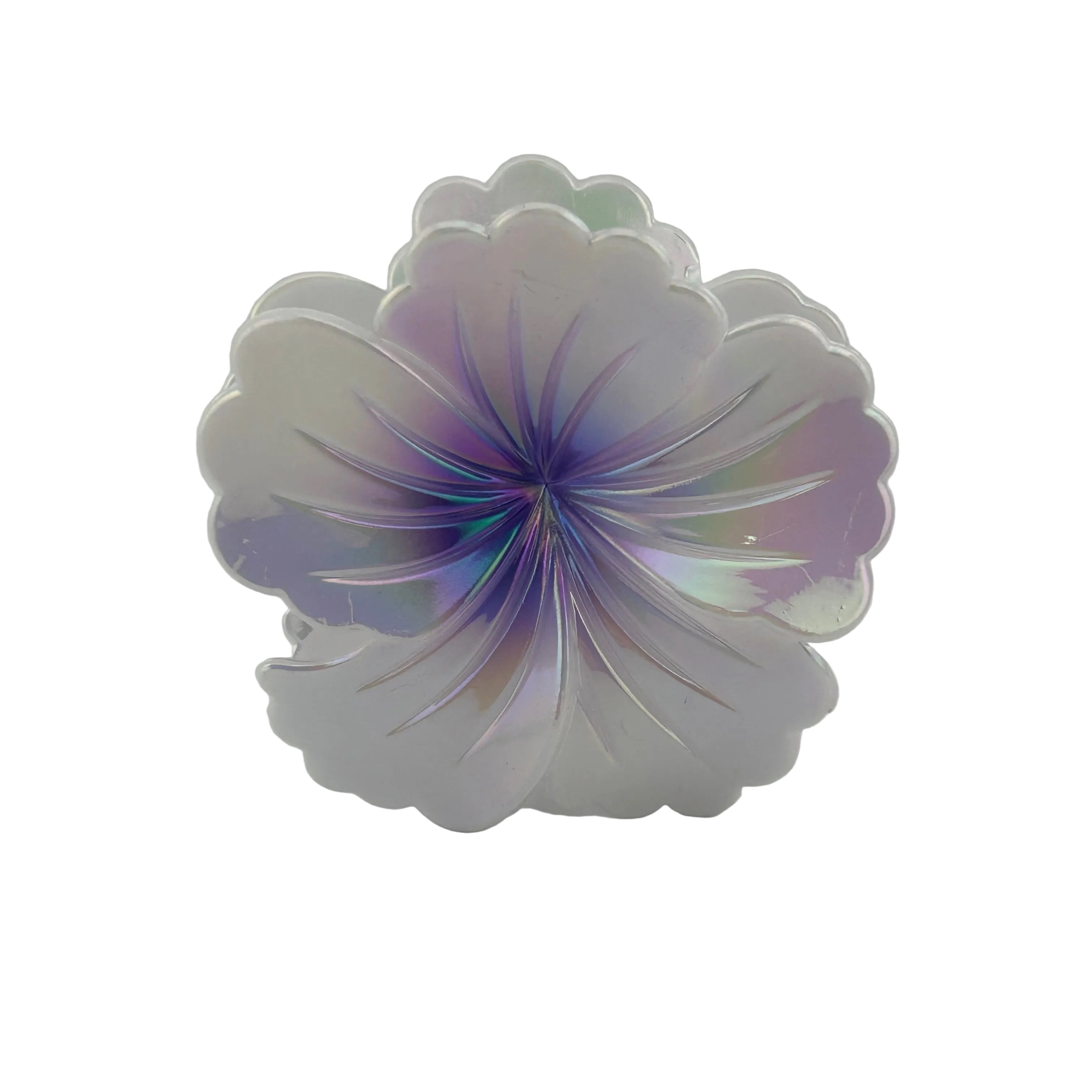 Hibiscus Hair Clip - Large: Iridescent Pearl/Purple