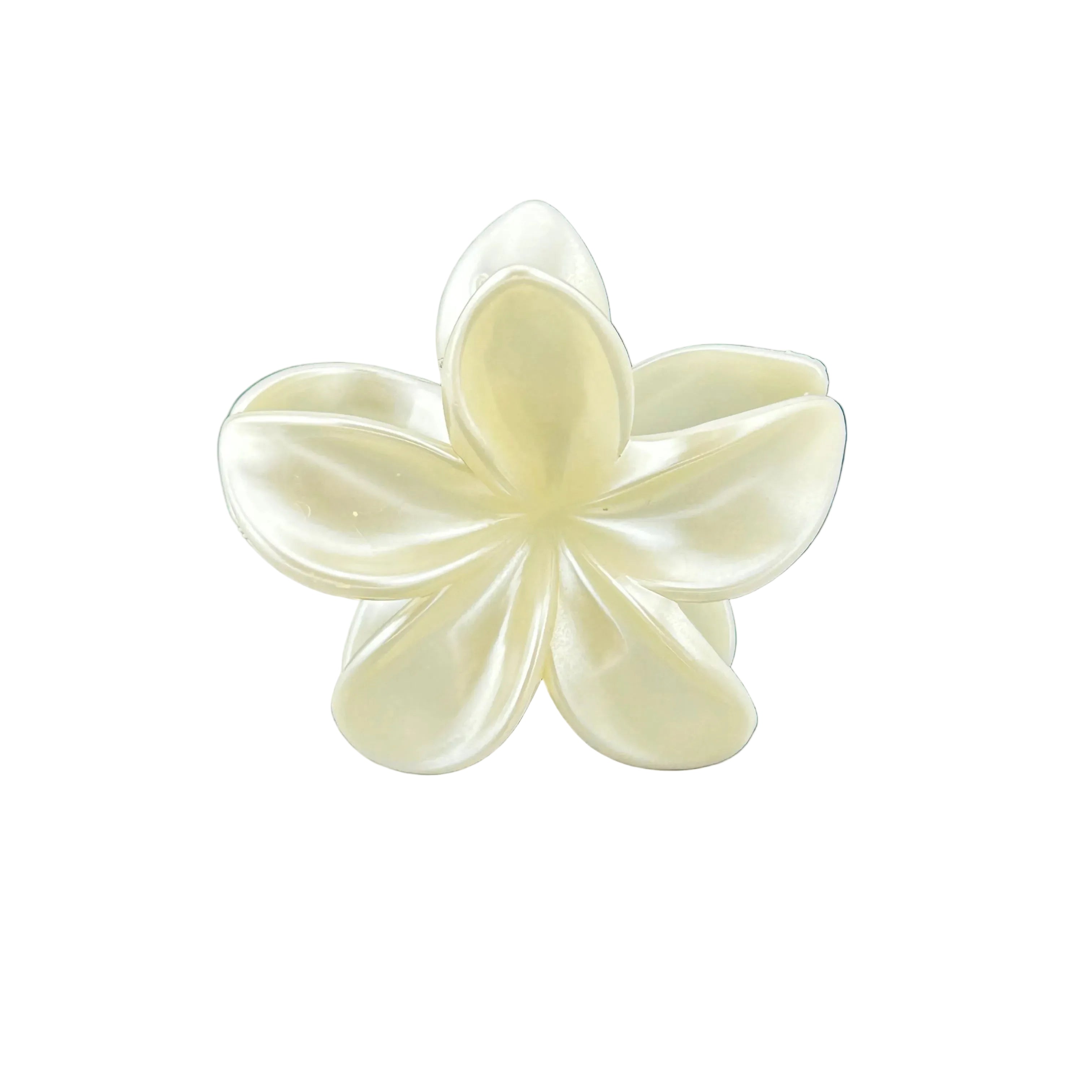 Plumeria Hair Clip - Large: Pearl