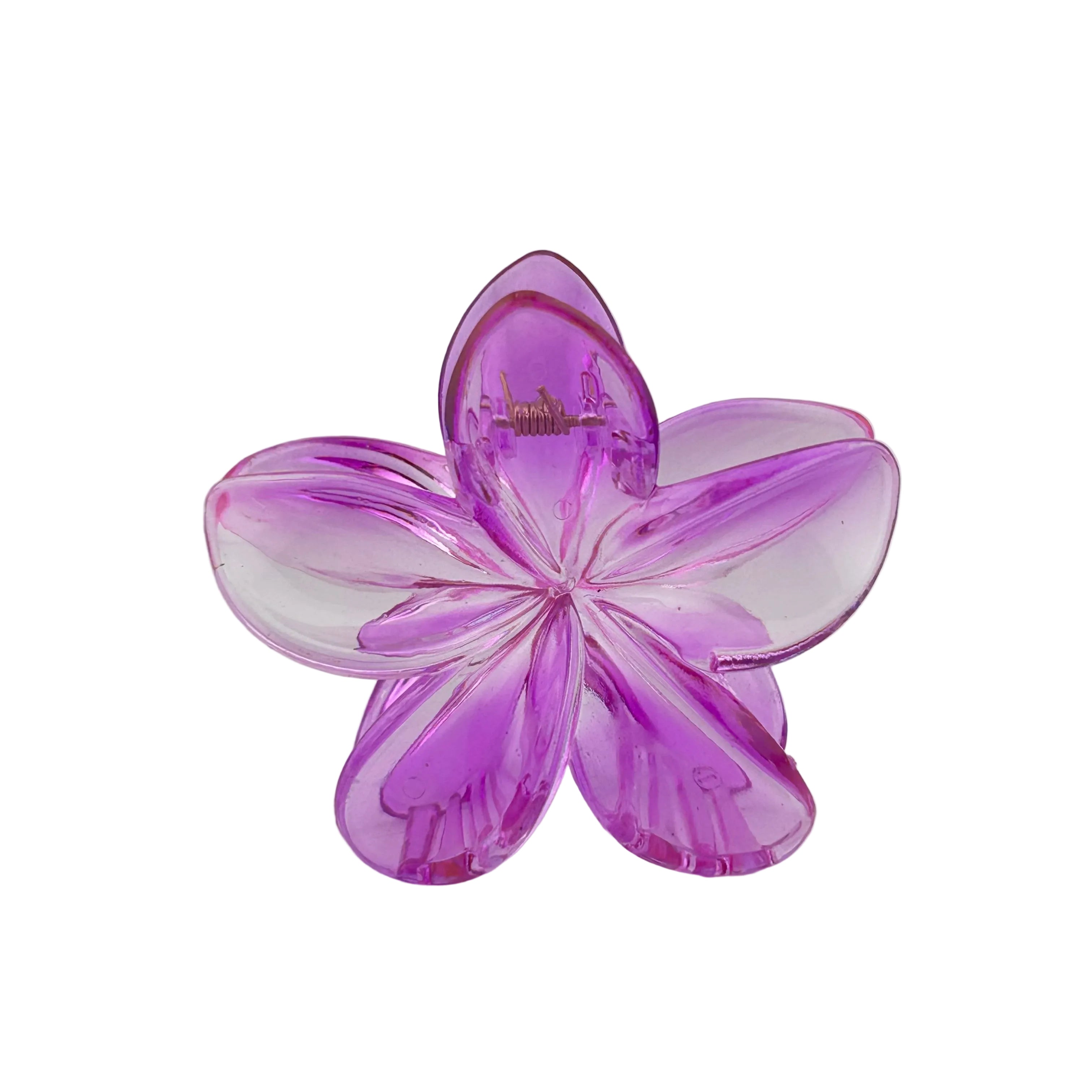 Plumeria Hair Clip - Large: Translucent Purple/Clear