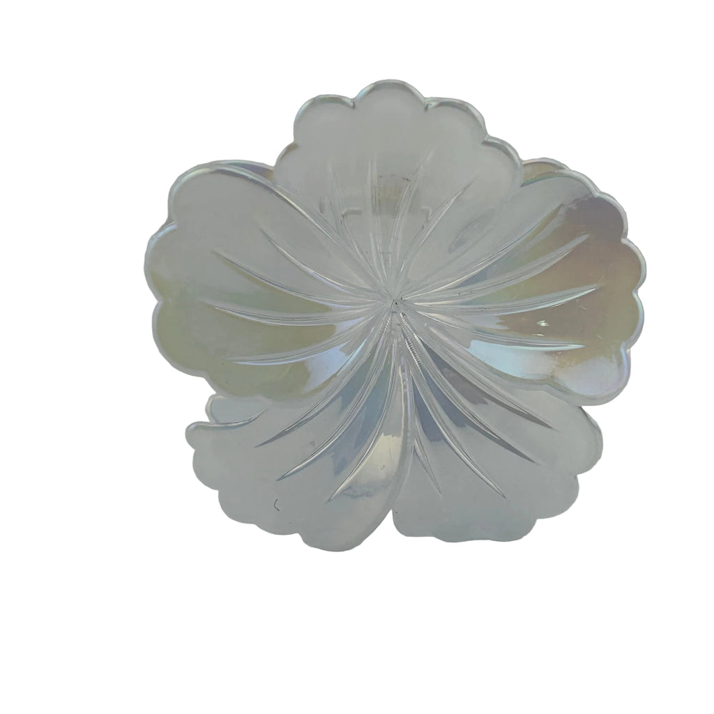 Hibiscus Hair Clip - Large: Iridescent White