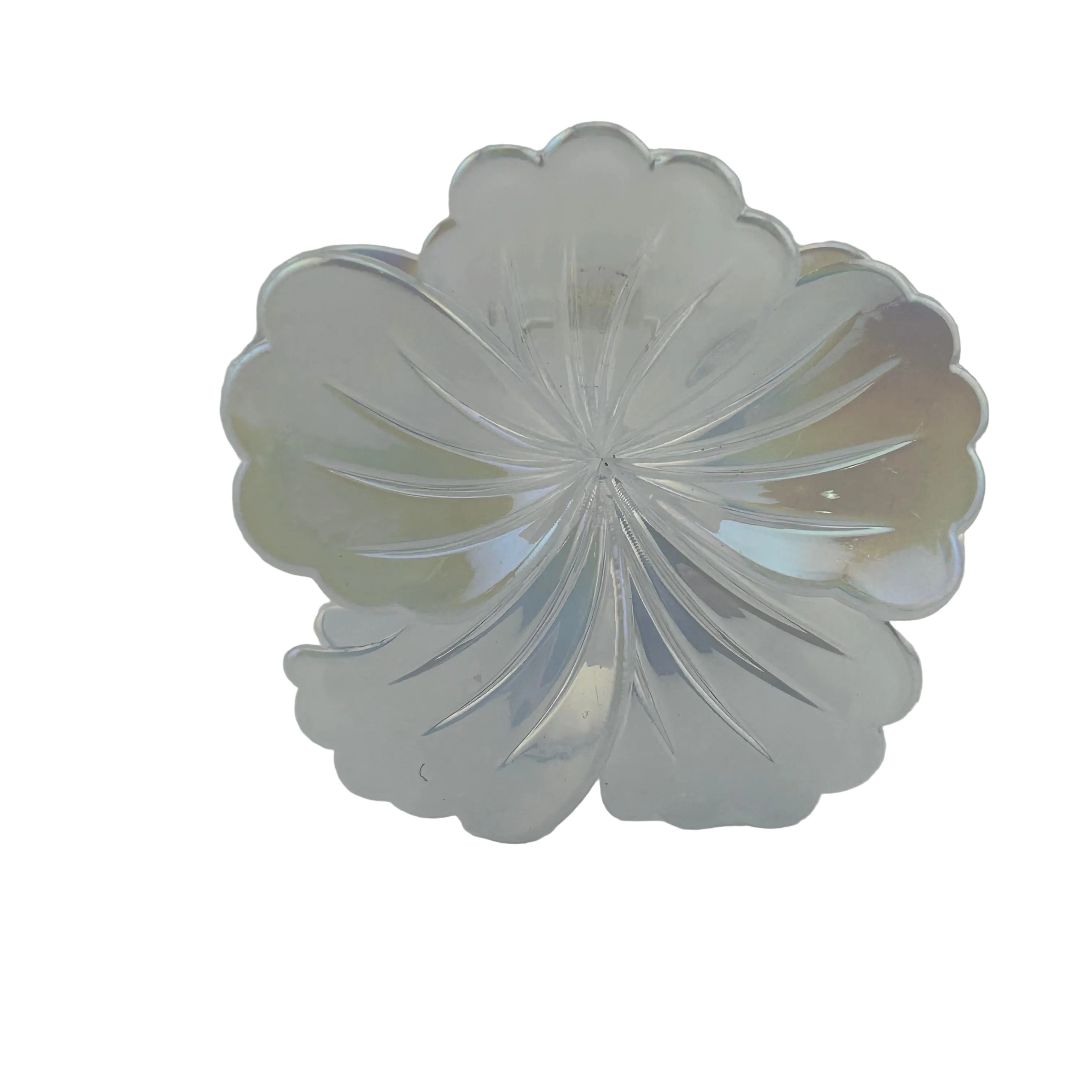 Hibiscus Hair Clip - Large: Iridescent White