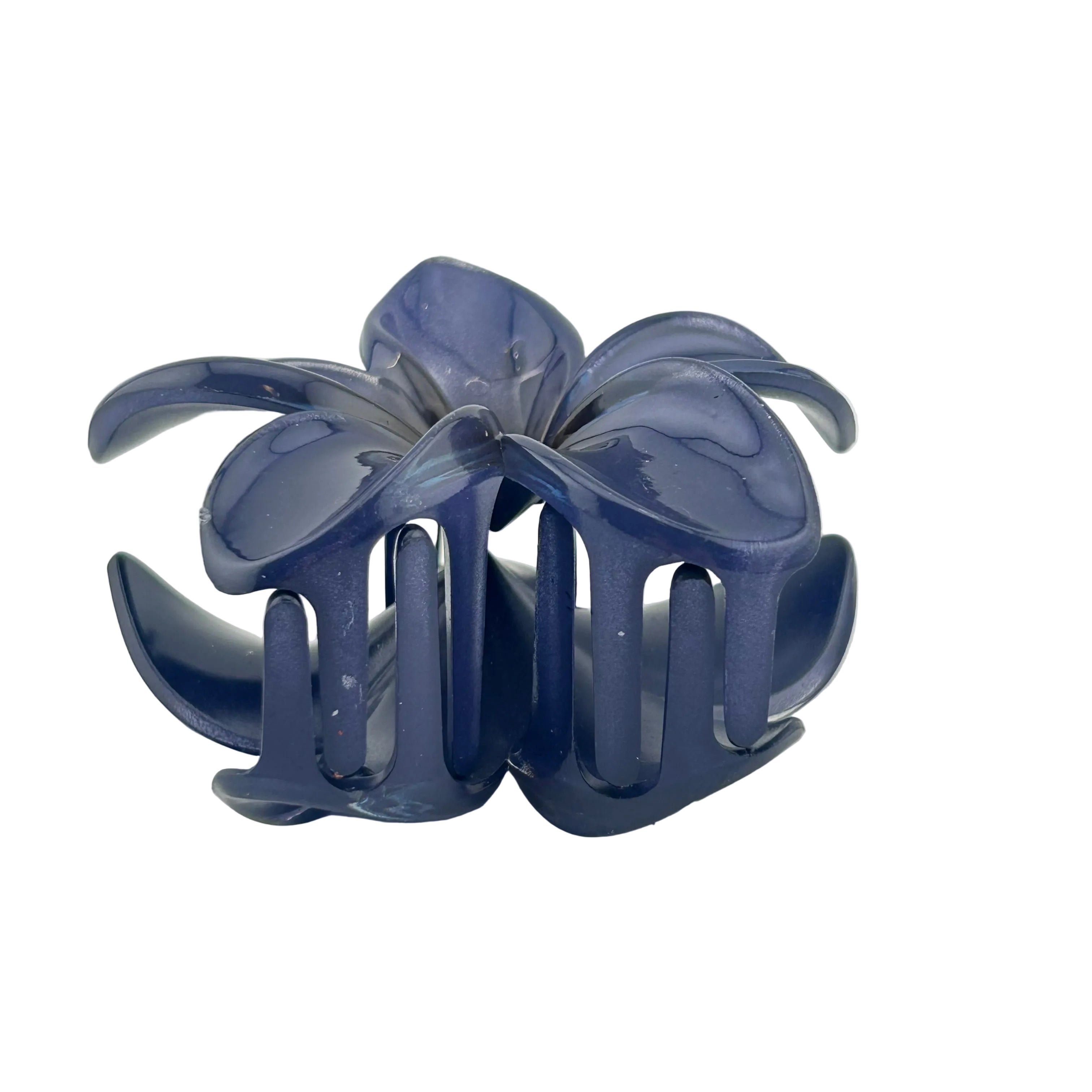 Plumeria Hair Clip - Large: Dark Purple/Brown