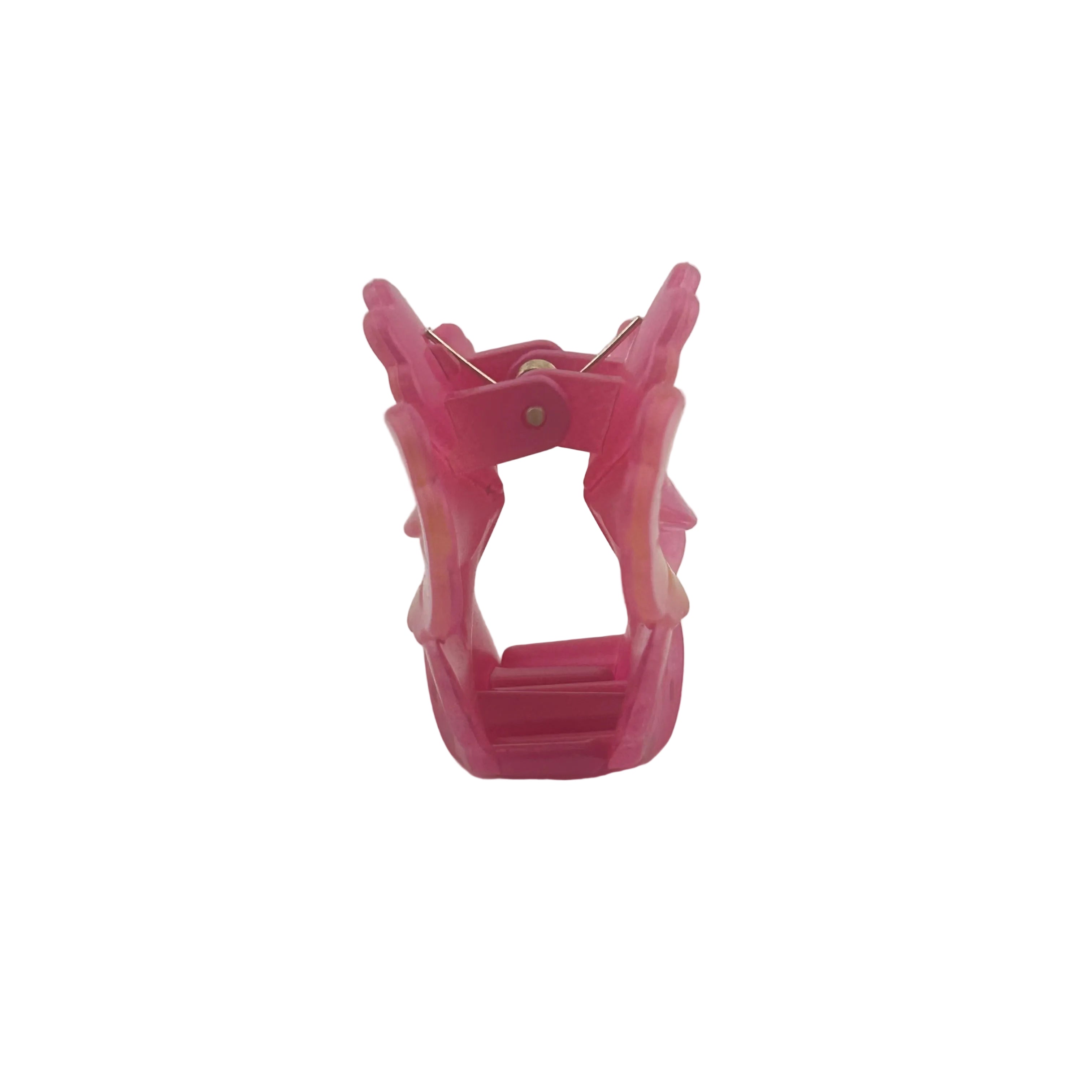 Hibiscus Hair Clip - Small: Dark Pink/Yellow