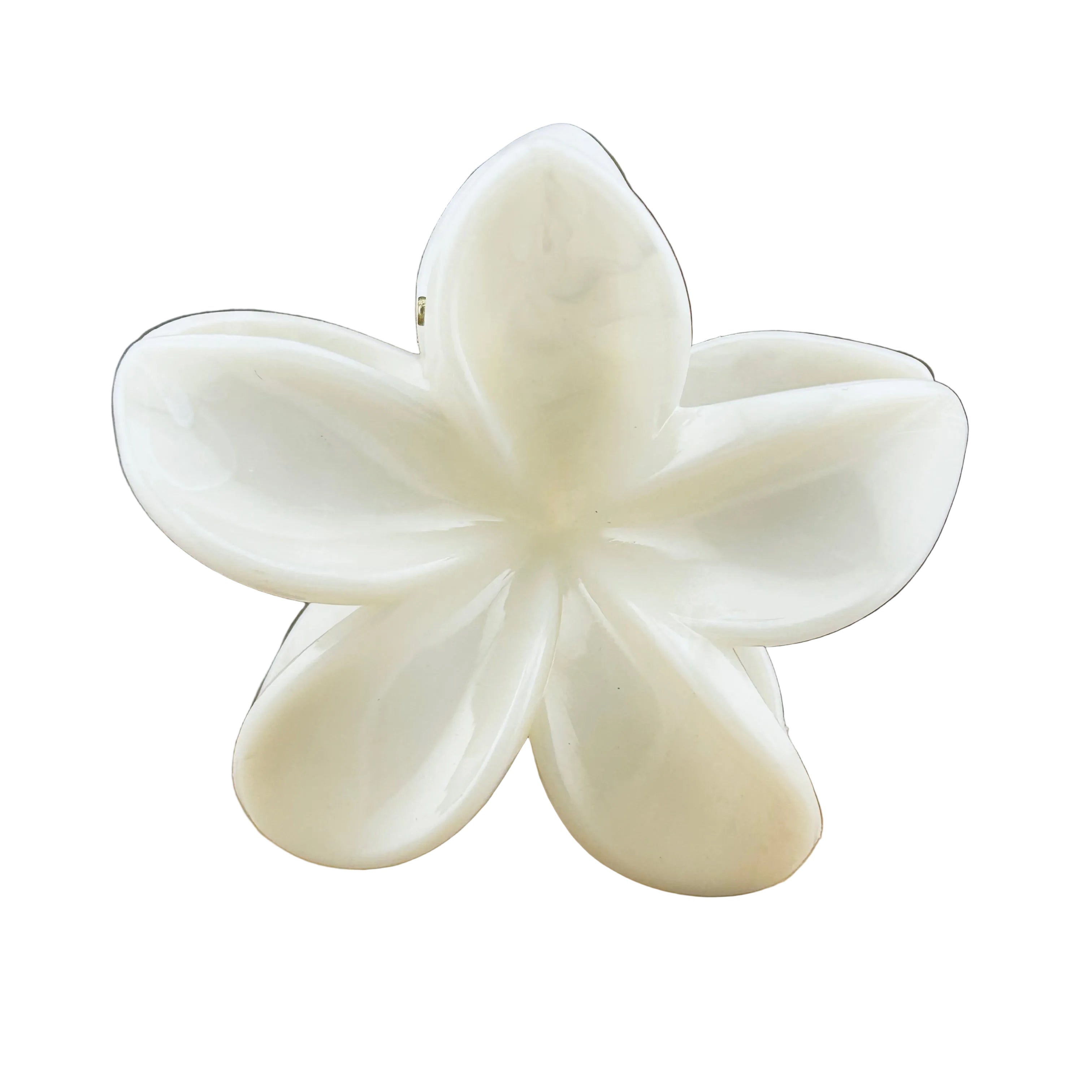 Plumeria Hair Clip - Large: Marbled White