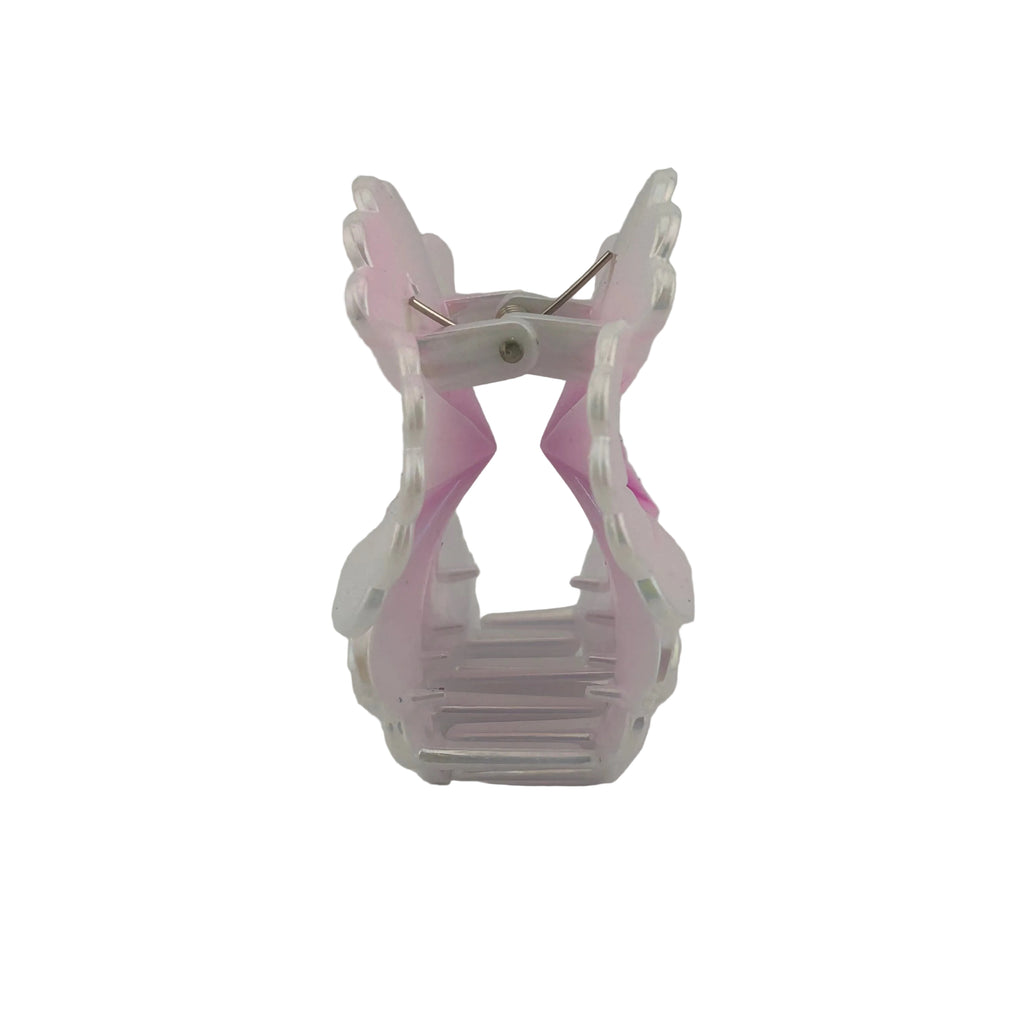 Hibiscus Hair Clip - Large: Iridescent Pearl/Pink
