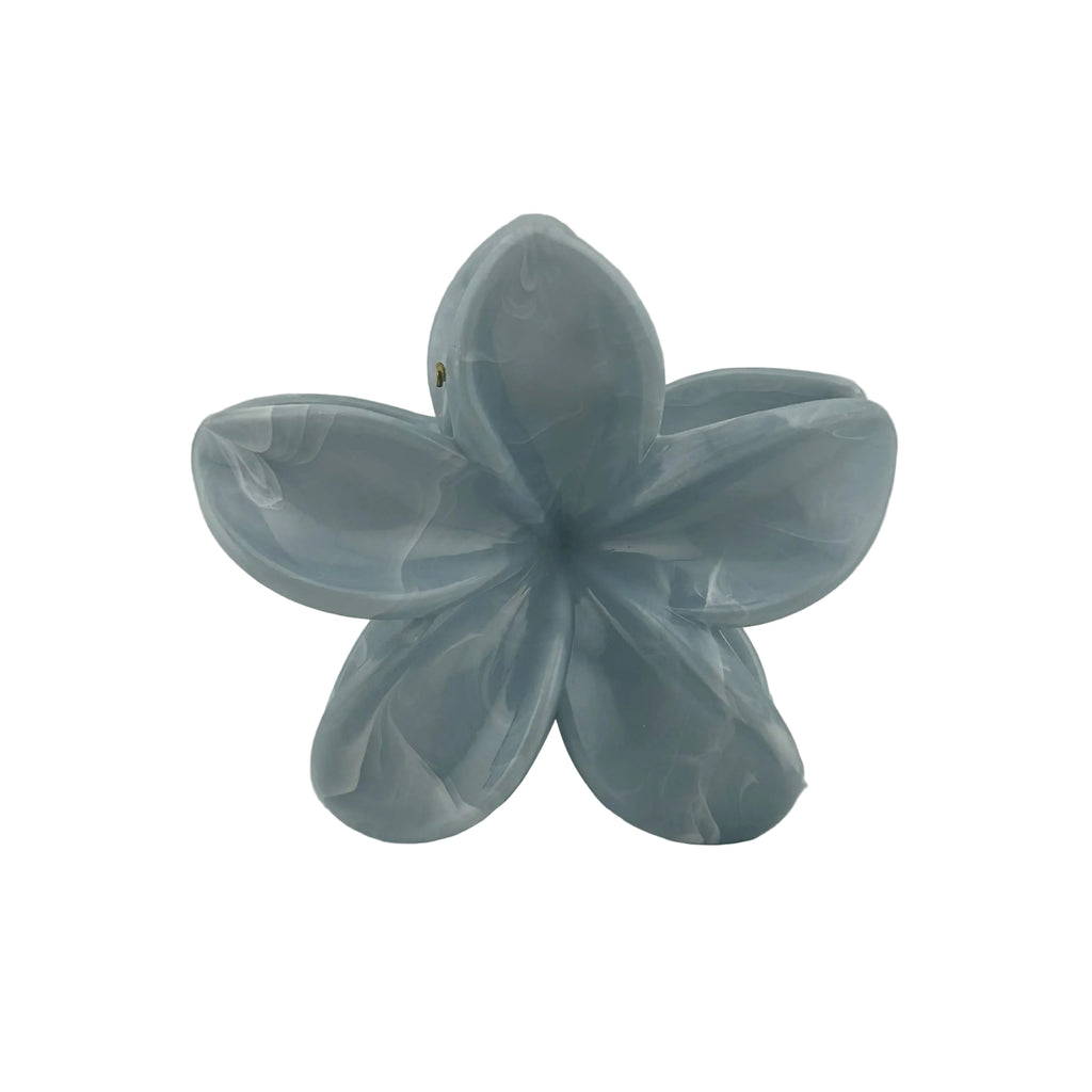 Plumeria Hair Clip - Large: Marbled Blue Gray