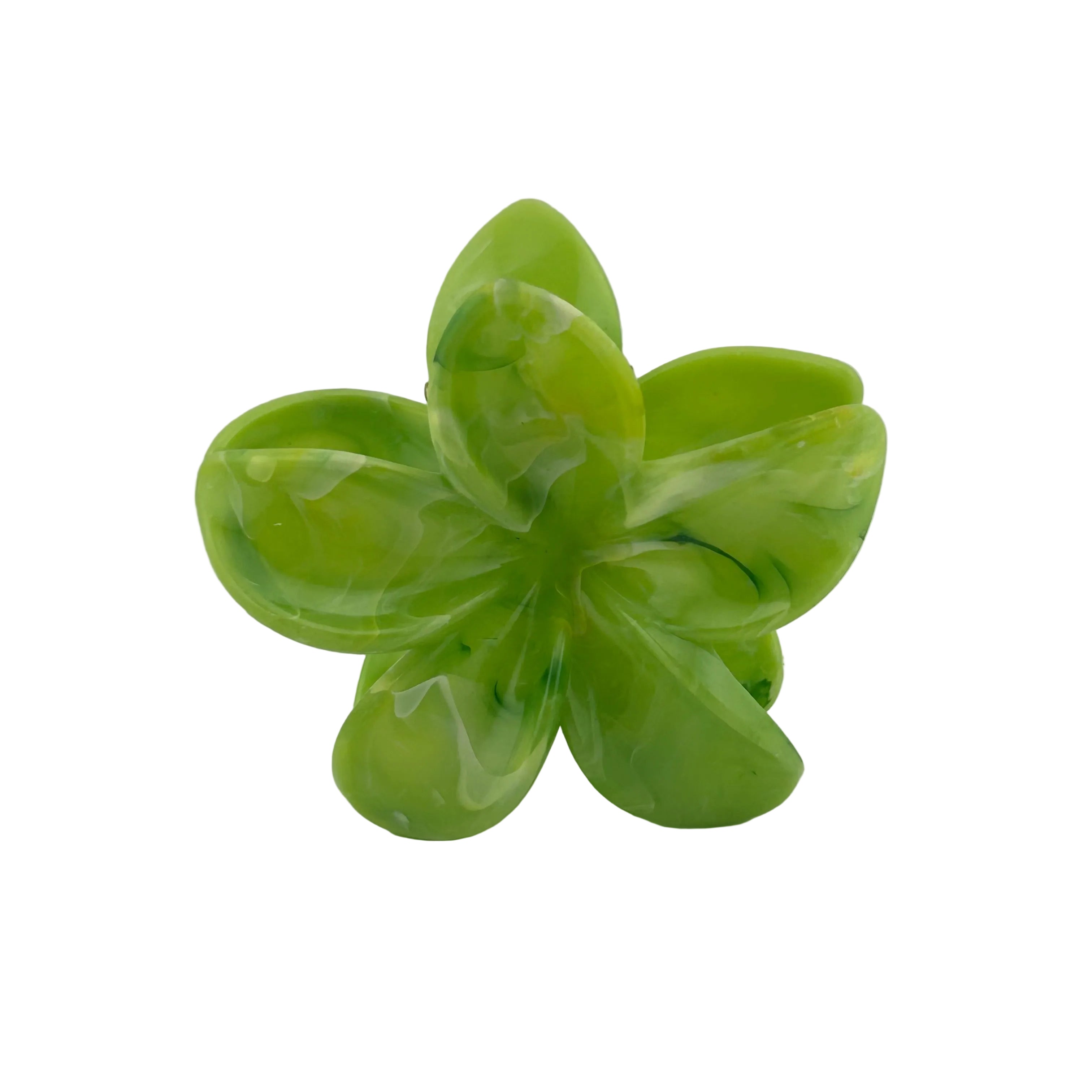 Plumeria Hair Clip - Large: Marbled Green