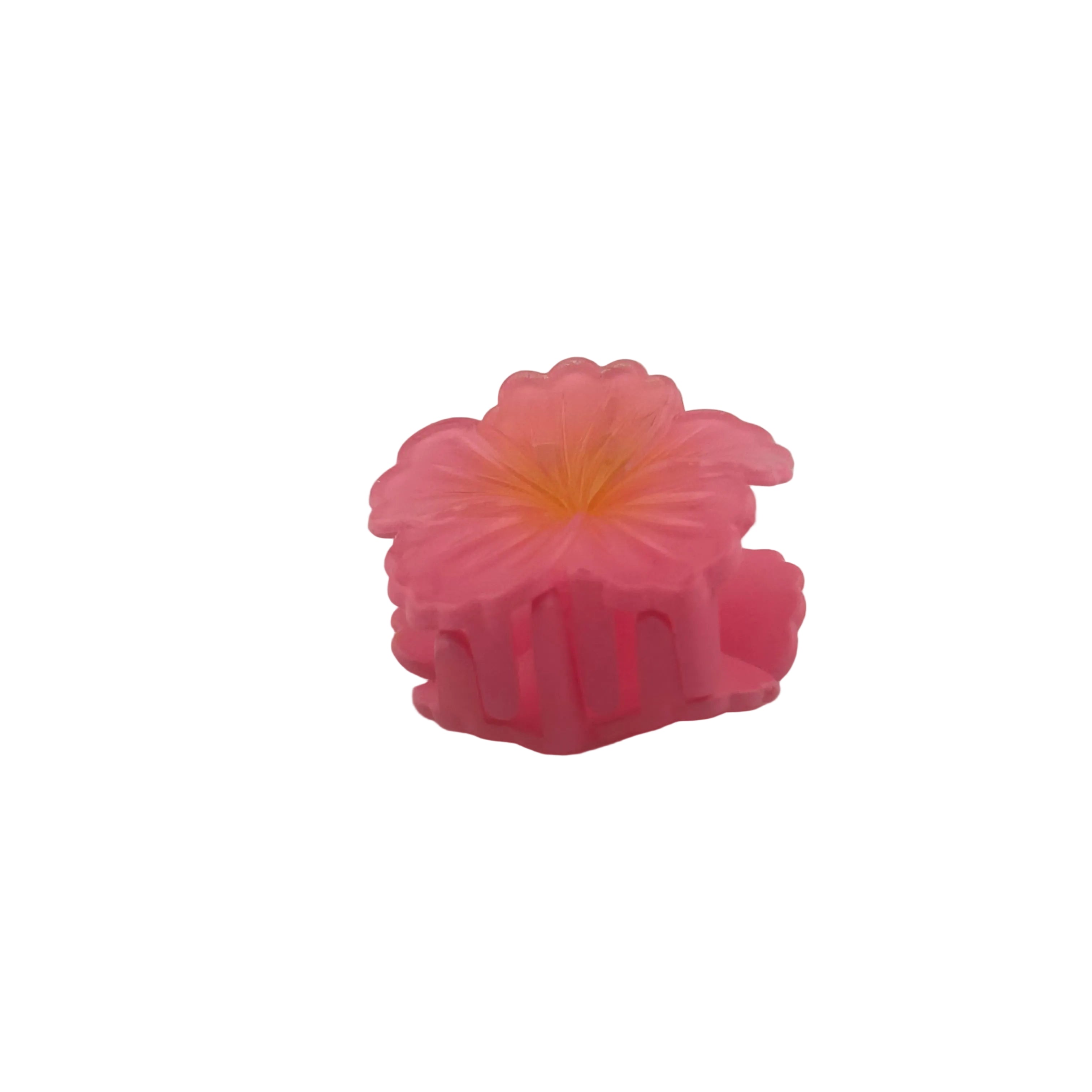 Hibiscus Hair Clip - Small: Pink/Yellow