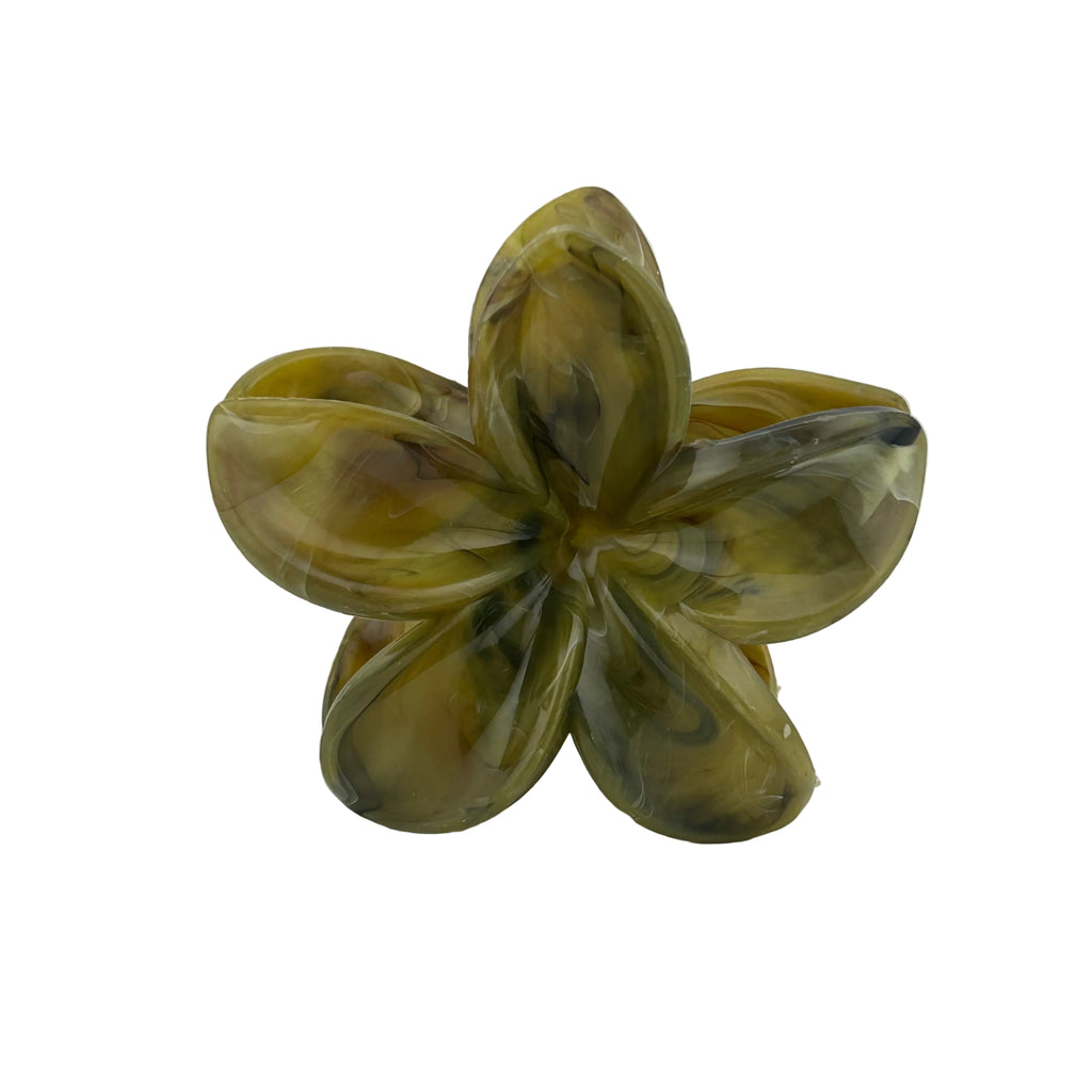 Plumeria Hair Clip - Large: Marbled Latte