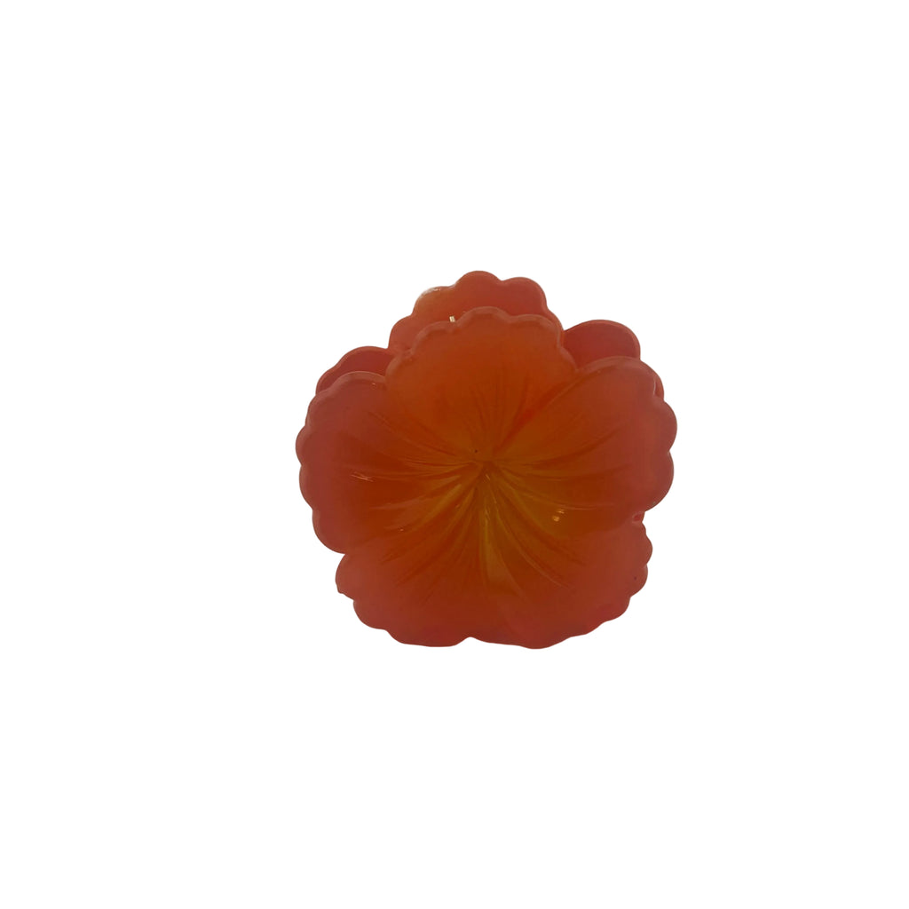 Hibiscus Hair Clip - Small: Orange/Yellow